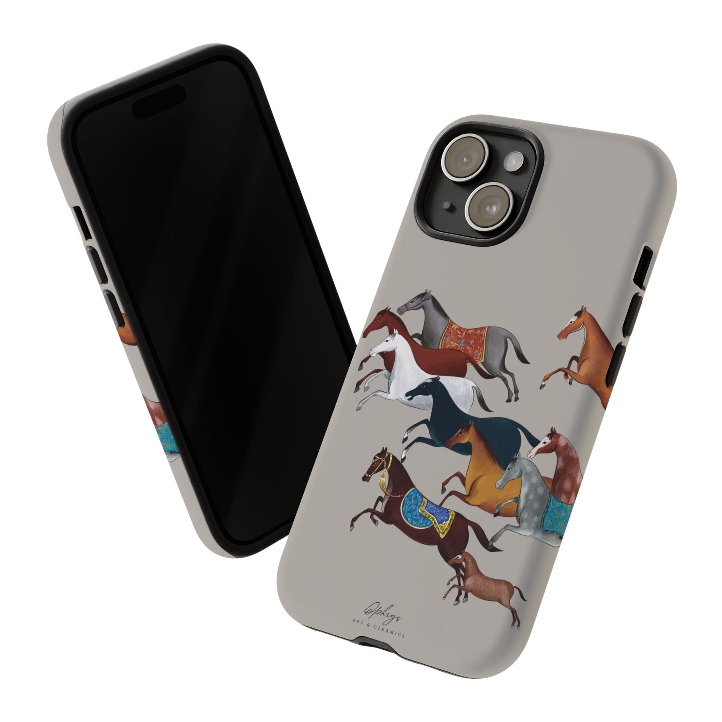 Equestrian Unique Horse Phone Case | Museum Grey | Quiet luxury & heritage aesthetics | Luxury Art Case | Ophrys Art