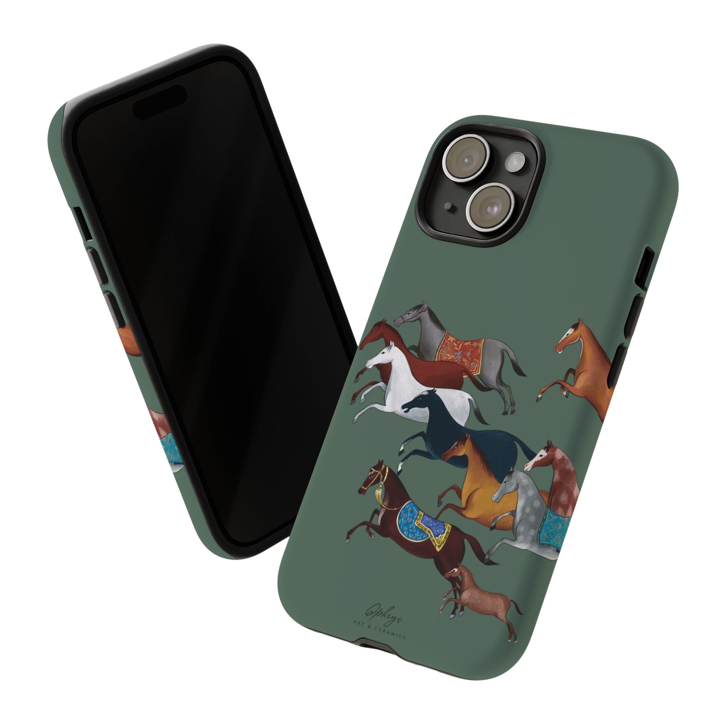 Equestrian Unique Horse Phone Case | Heritage Sage (green) | Quiet luxury & heritage aesthetics | Luxury Art Case | Ophrys Art
