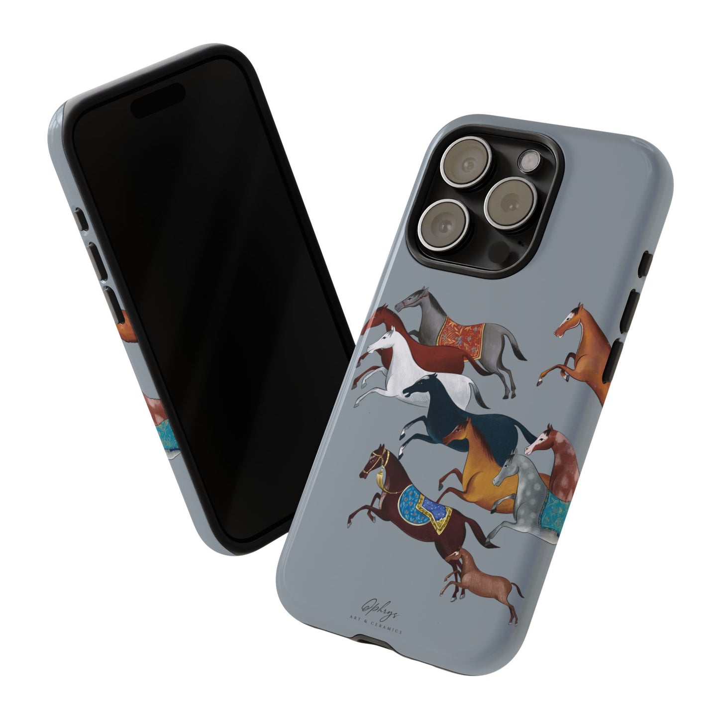 Equestrian Unique Horse Phone Case | Blue Fog | Quiet luxury & heritage aesthetics | Luxury Art Case | Ophrys Art