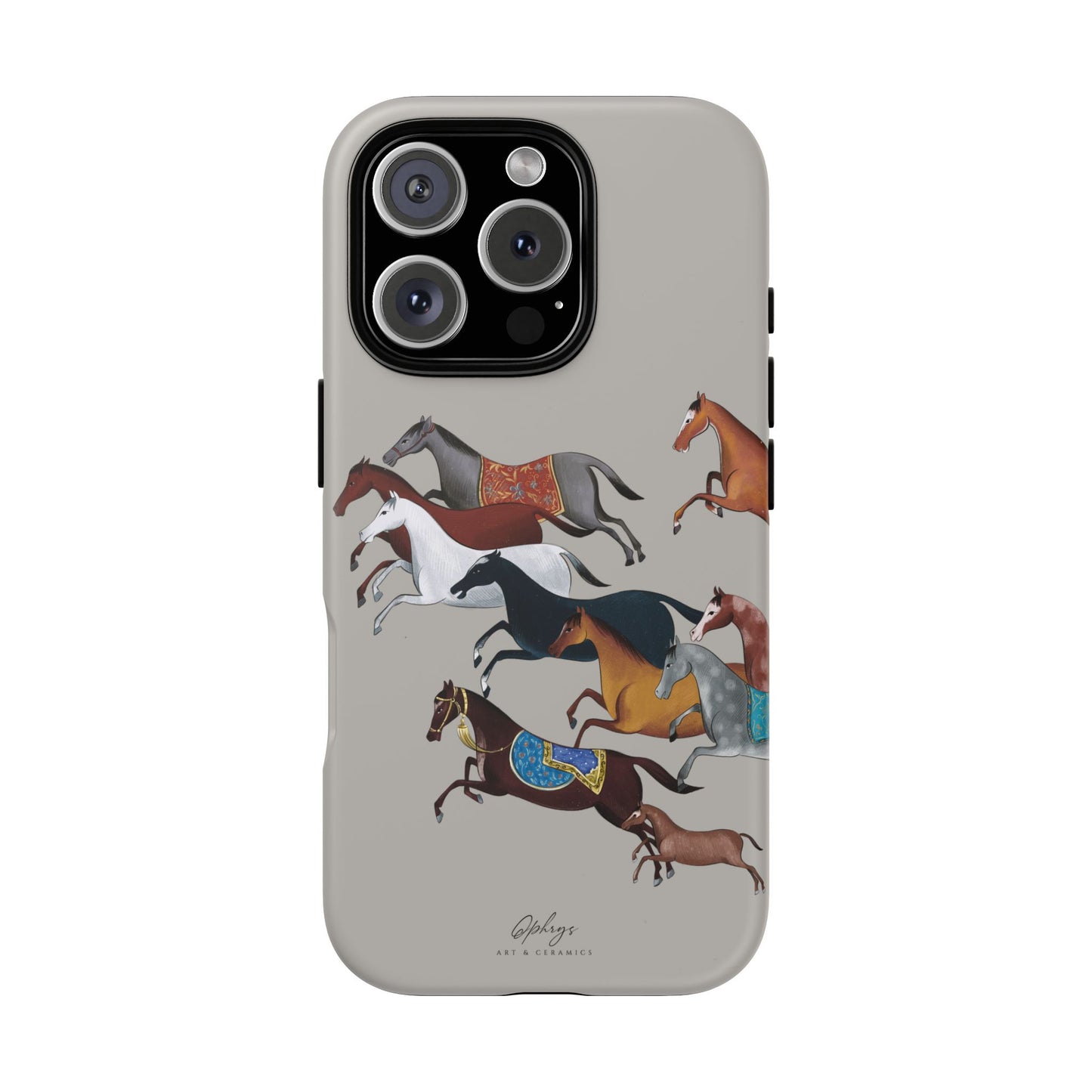 Equestrian Unique Horse Phone Case | Museum Grey | Quiet luxury & heritage aesthetics | Luxury Art Case | Ophrys Art