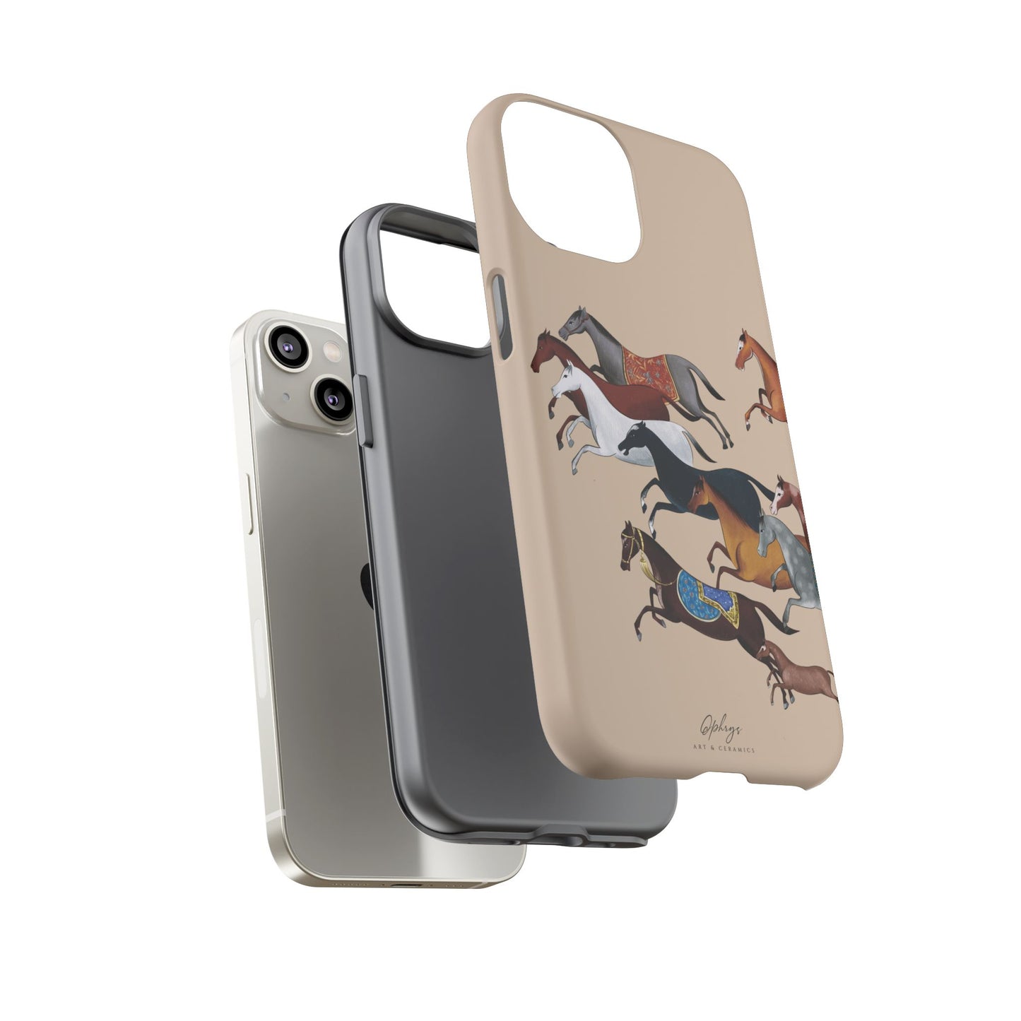 Equestrian Unique Horse Phone Case | Golden Sand (ivory) | Quiet luxury & heritage aesthetics | Luxury Art Case | Ophrys Art