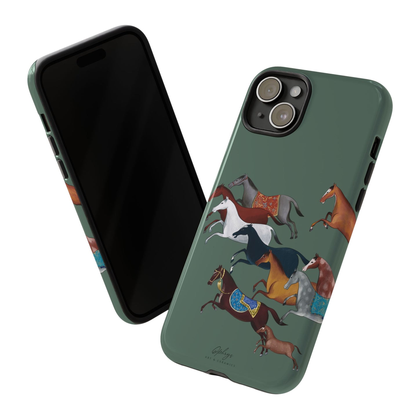 Equestrian Unique Horse Phone Case | Heritage Sage (green) | Quiet luxury & heritage aesthetics | Luxury Art Case | Ophrys Art