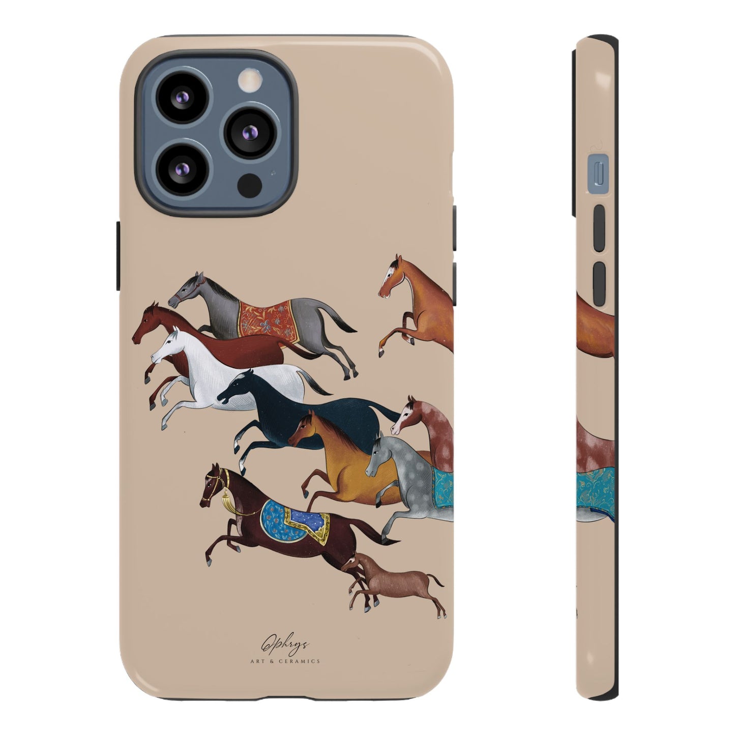 Equestrian Unique Horse Phone Case | Golden Sand (ivory) | Quiet luxury & heritage aesthetics | Luxury Art Case | Ophrys Art