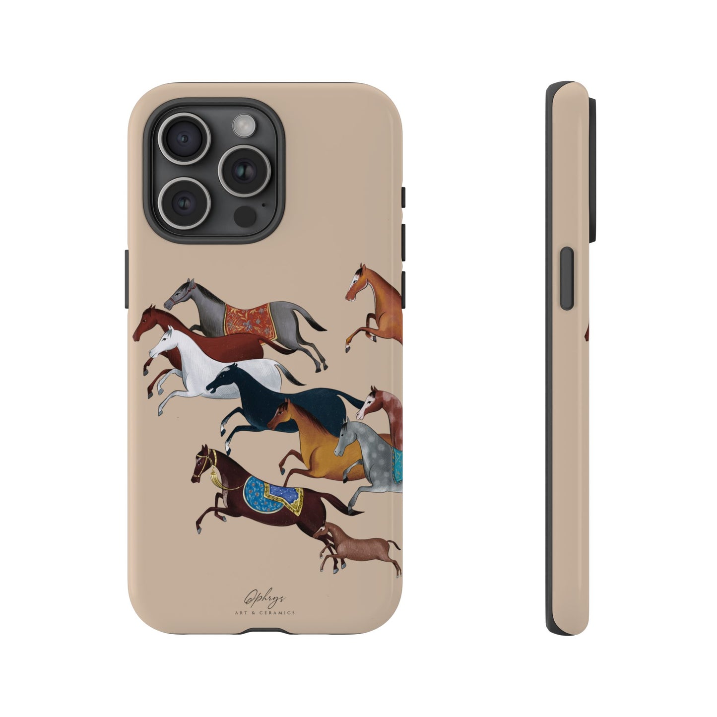 Equestrian Unique Horse Phone Case | Golden Sand (ivory) | Quiet luxury & heritage aesthetics | Luxury Art Case | Ophrys Art