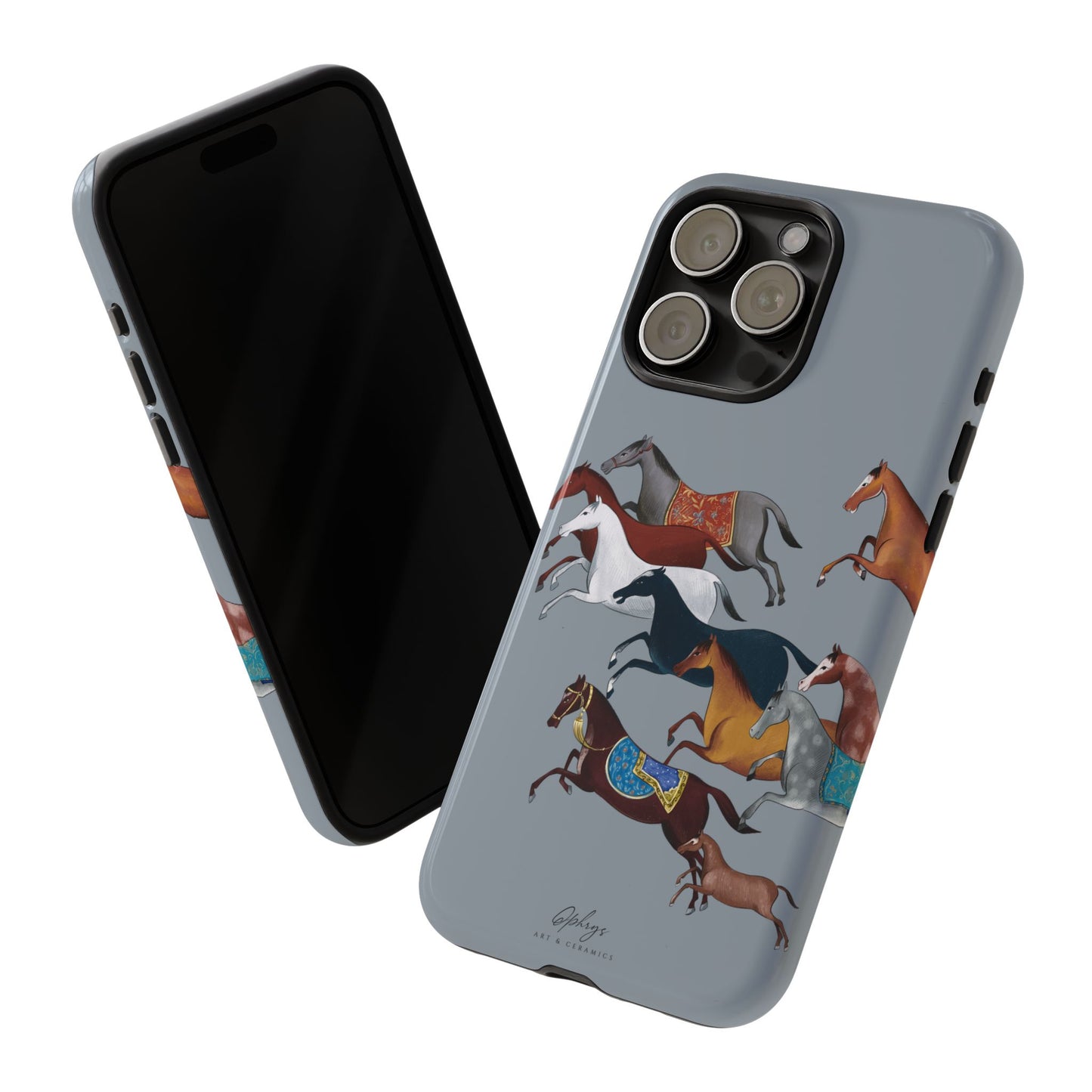 Equestrian Unique Horse Phone Case | Blue Fog | Quiet luxury & heritage aesthetics | Luxury Art Case | Ophrys Art