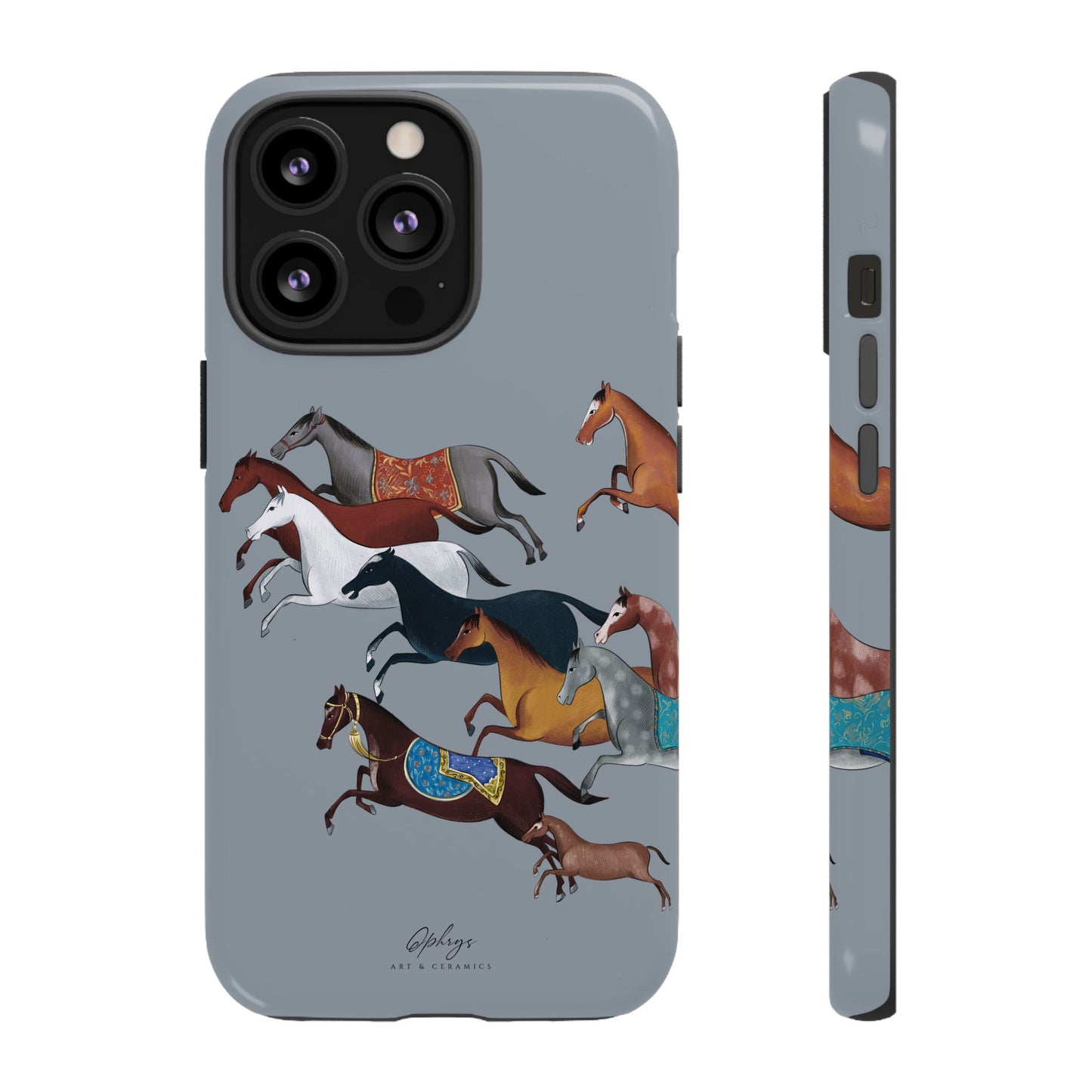 Equestrian Unique Horse Phone Case | Blue Fog | Quiet luxury & heritage aesthetics | Luxury Art Case | Ophrys Art