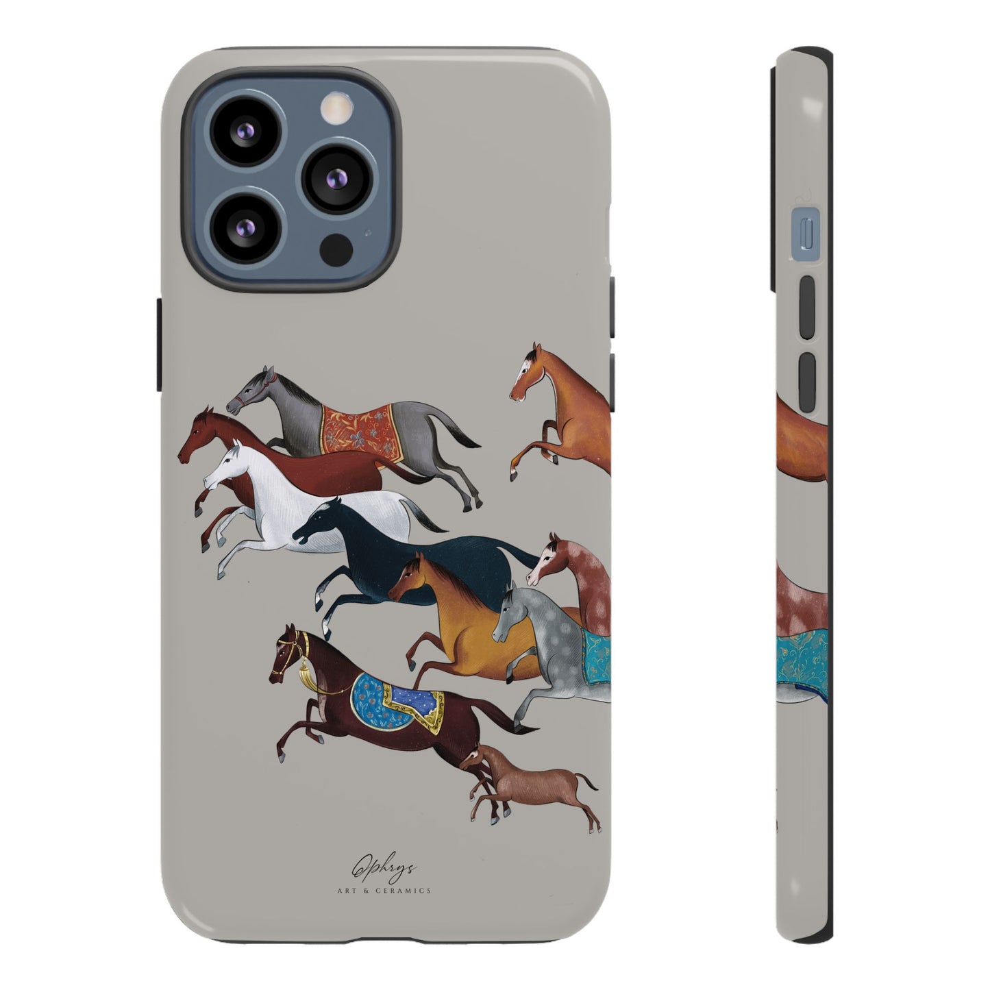 Equestrian Unique Horse Phone Case | Museum Grey | Quiet luxury & heritage aesthetics | Luxury Art Case | Ophrys Art