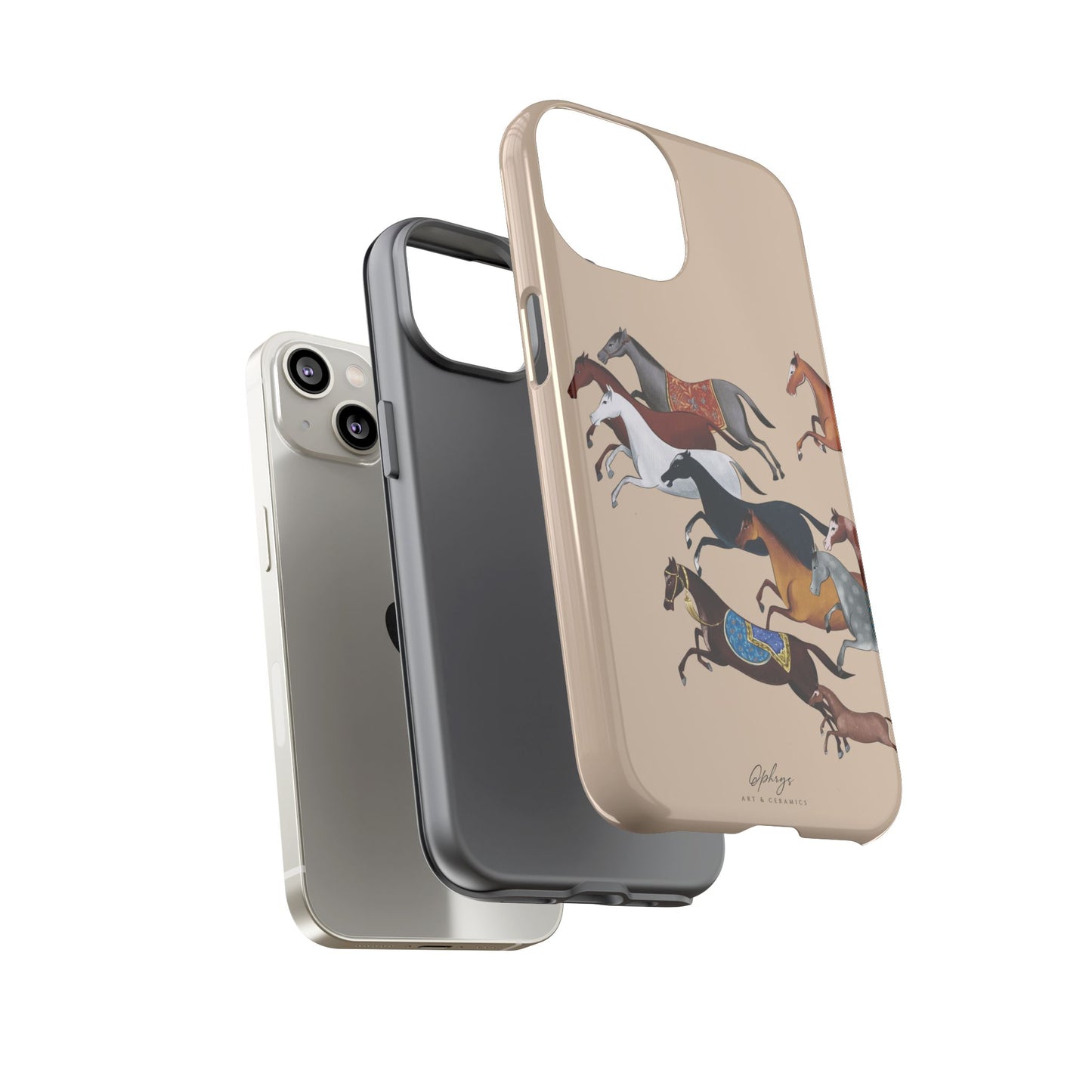 Equestrian Unique Horse Phone Case | Golden Sand (ivory) | Quiet luxury & heritage aesthetics | Luxury Art Case | Ophrys Art