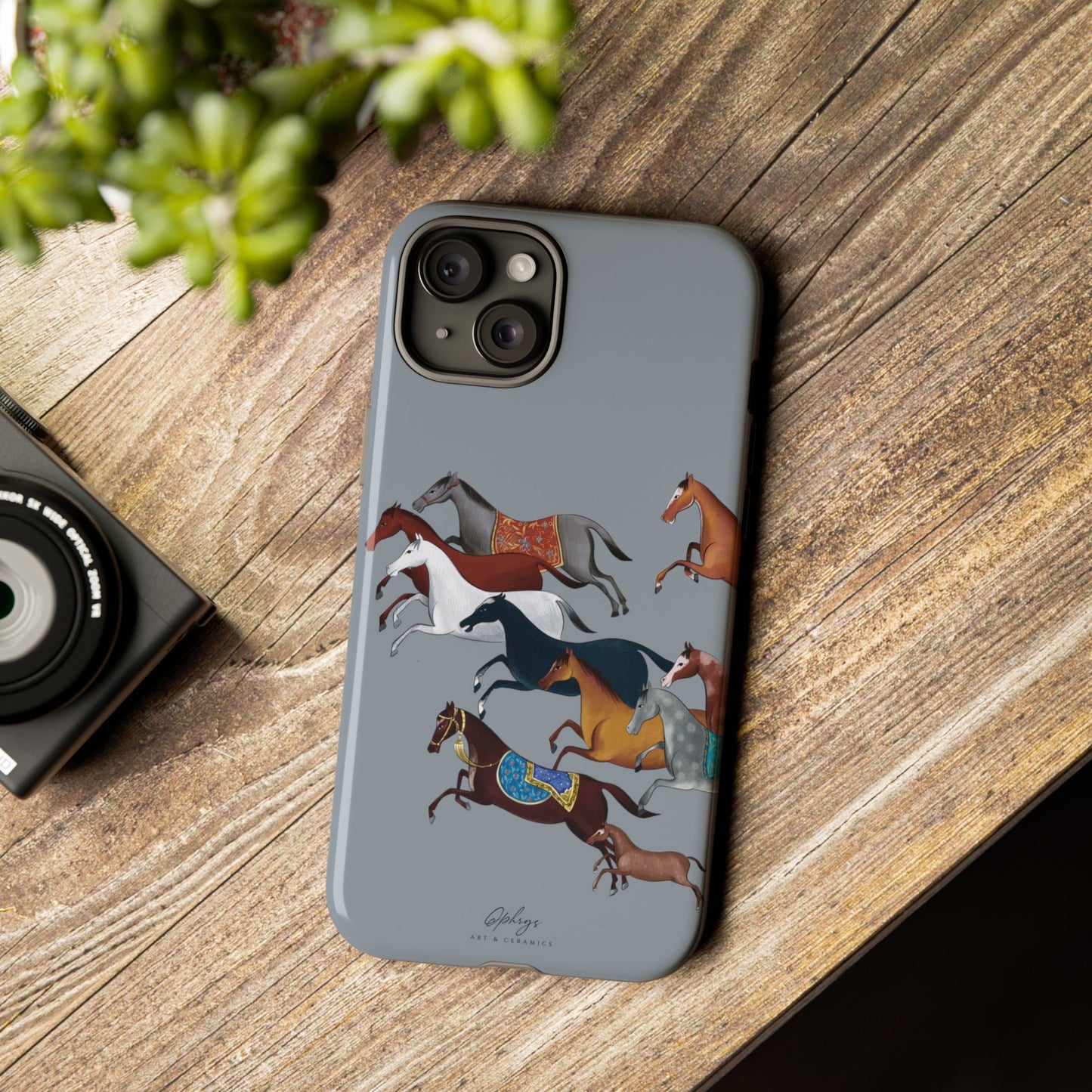 Equestrian Unique Horse Phone Case | Blue Fog | Quiet luxury & heritage aesthetics | Luxury Art Case | Ophrys Art