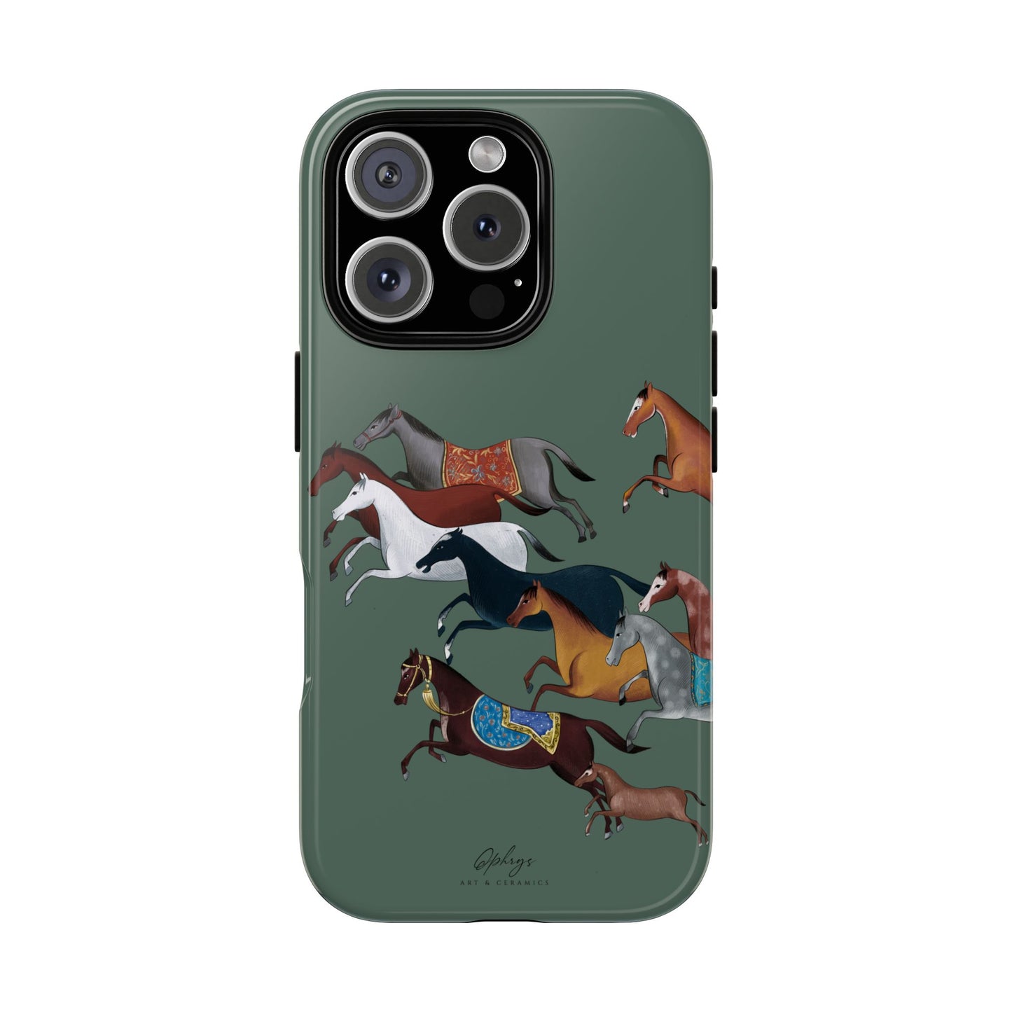 Equestrian Unique Horse Phone Case | Heritage Sage (green) | Quiet luxury & heritage aesthetics | Luxury Art Case | Ophrys Art