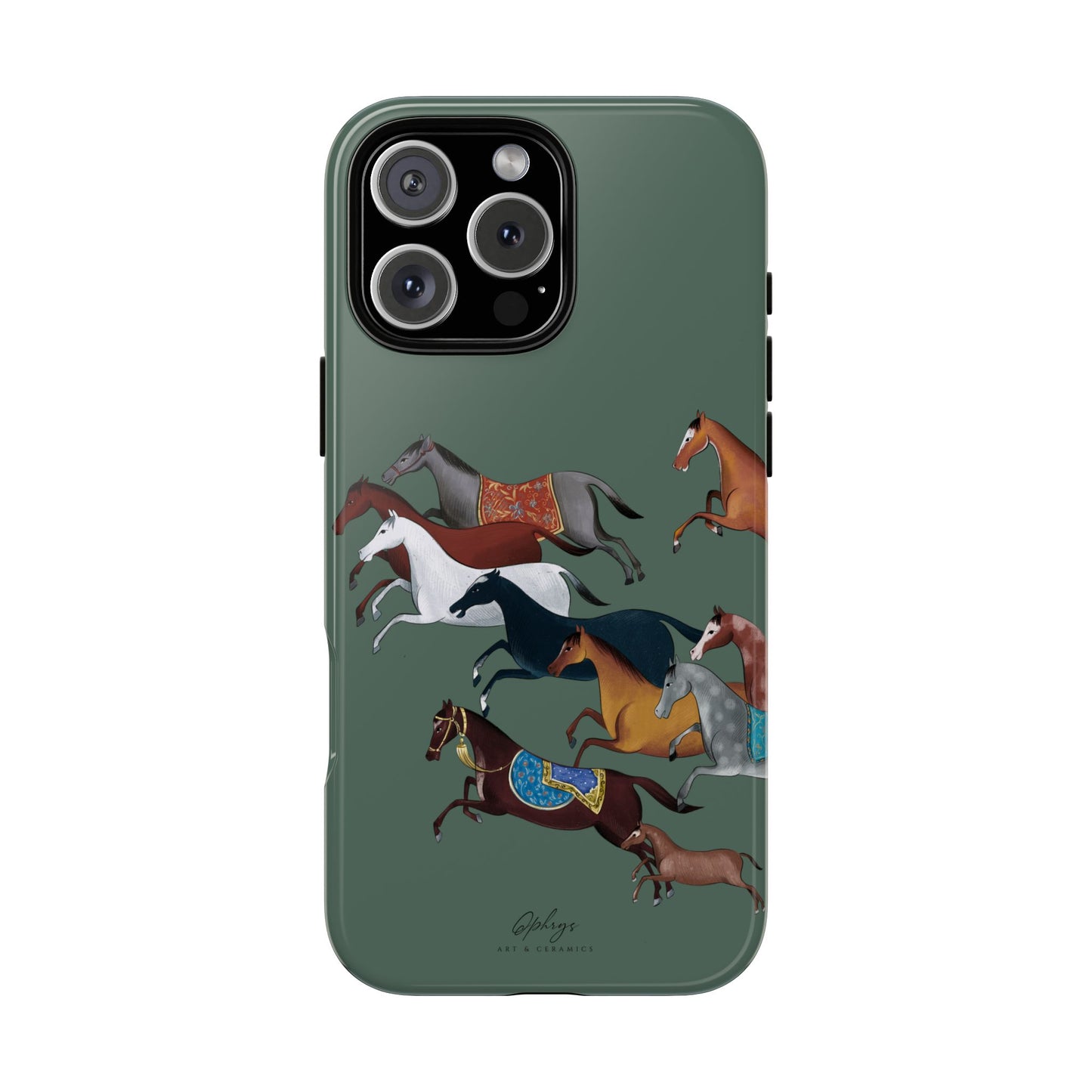 Equestrian Unique Horse Phone Case | Heritage Sage (green) | Quiet luxury & heritage aesthetics | Luxury Art Case | Ophrys Art