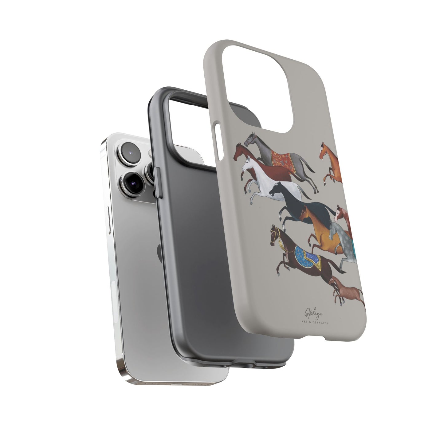 Equestrian Unique Horse Phone Case | Museum Grey | Quiet luxury & heritage aesthetics | Luxury Art Case | Ophrys Art