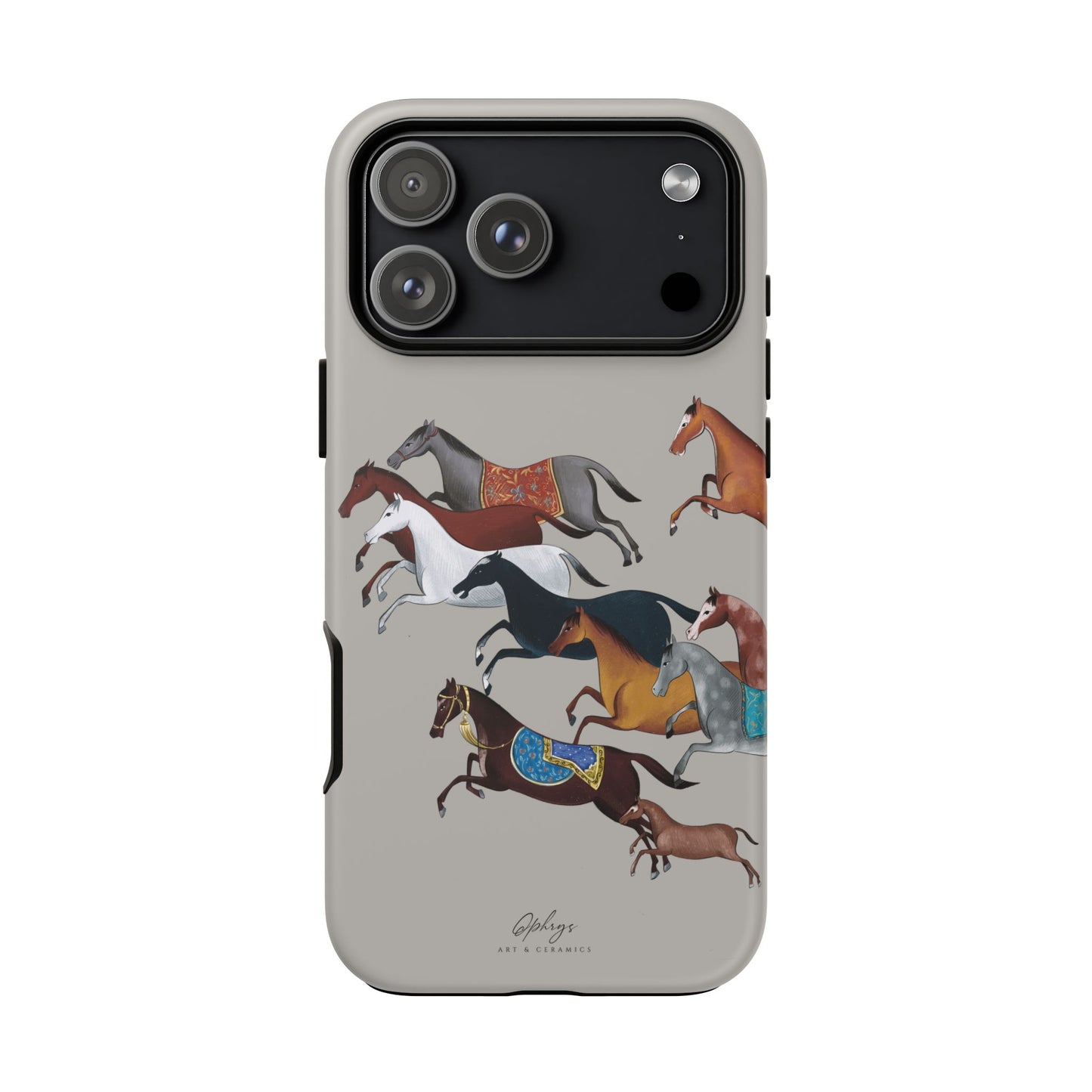 Equestrian Unique Horse Phone Case | Museum Grey | Quiet luxury & heritage aesthetics | Luxury Art Case | Ophrys Art