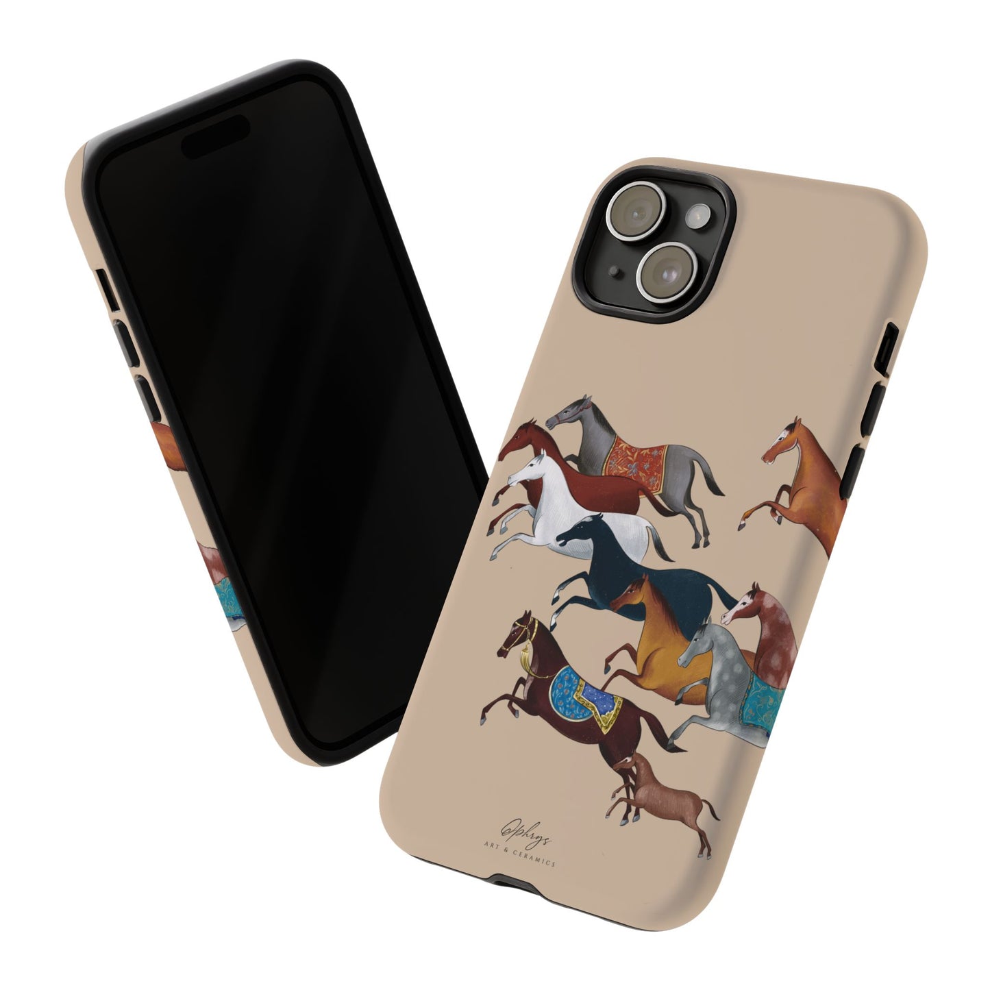 Equestrian Unique Horse Phone Case | Golden Sand (ivory) | Quiet luxury & heritage aesthetics | Luxury Art Case | Ophrys Art