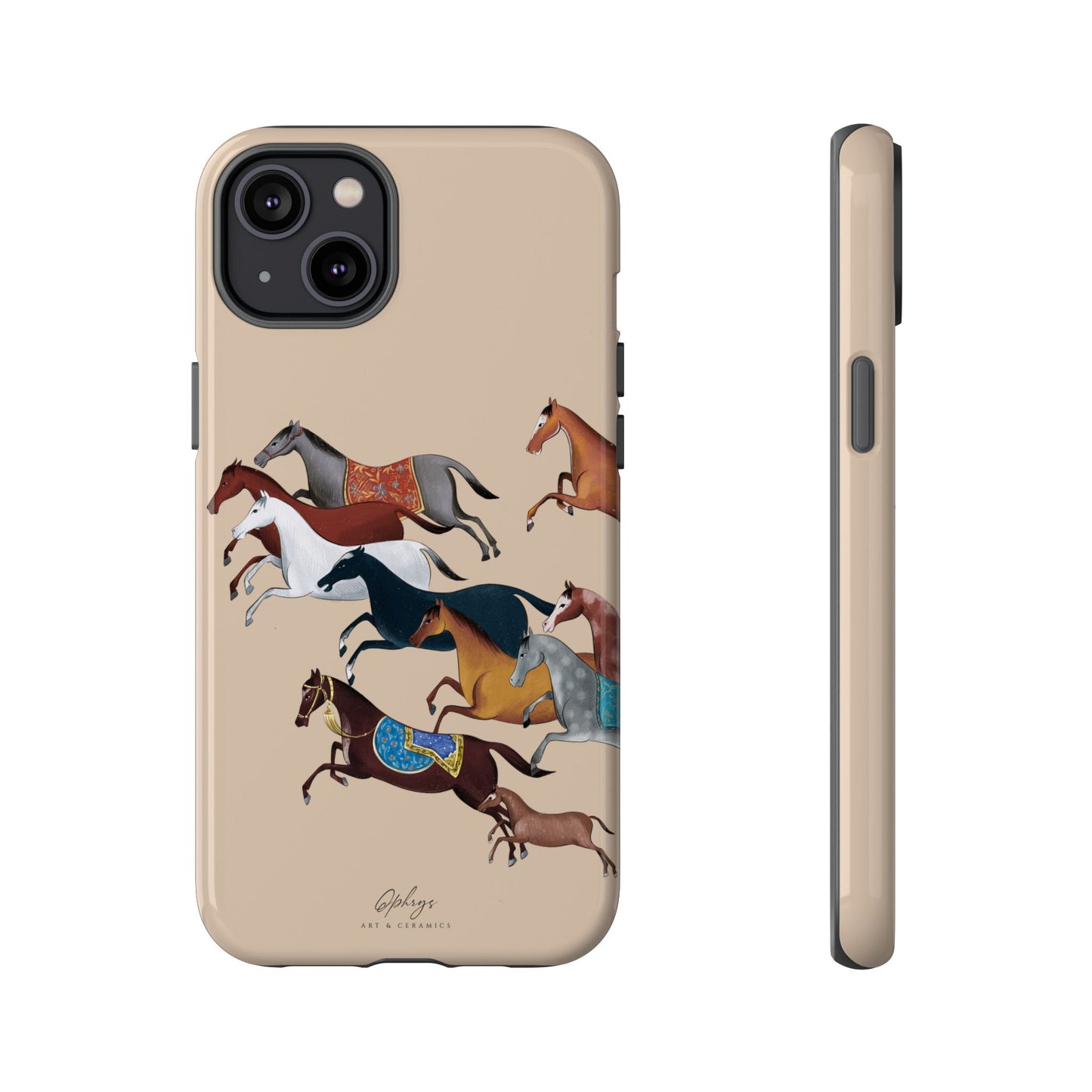 Equestrian Unique Horse Phone Case | Golden Sand (ivory) | Quiet luxury & heritage aesthetics | Luxury Art Case | Ophrys Art