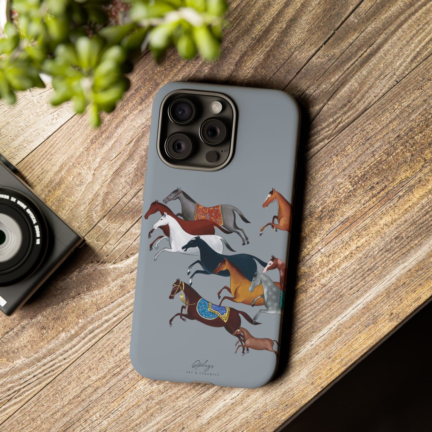 Equestrian Unique Horse Phone Case | Blue Fog | Quiet luxury & heritage aesthetics | Luxury Art Case | Ophrys Art