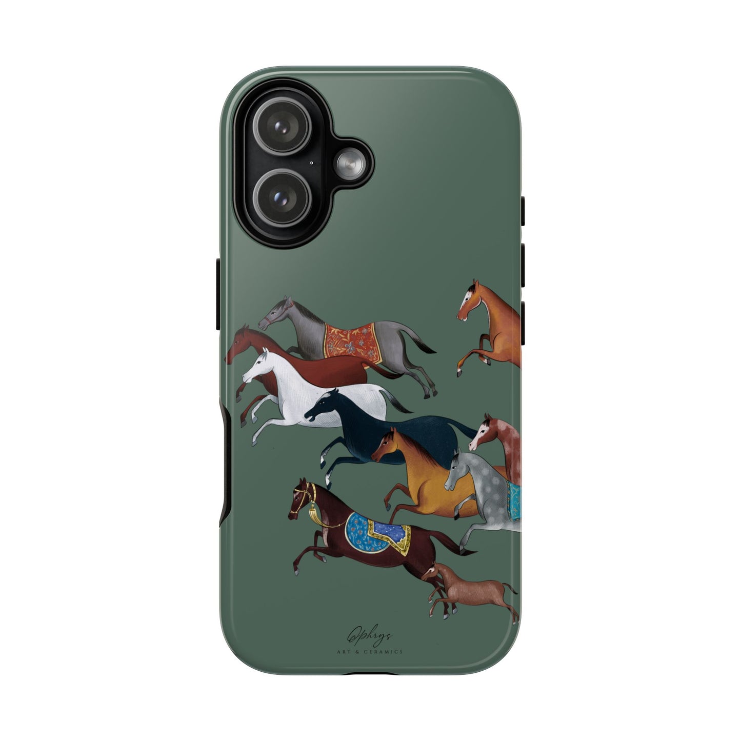 Equestrian Unique Horse Phone Case | Heritage Sage (green) | Quiet luxury & heritage aesthetics | Luxury Art Case | Ophrys Art