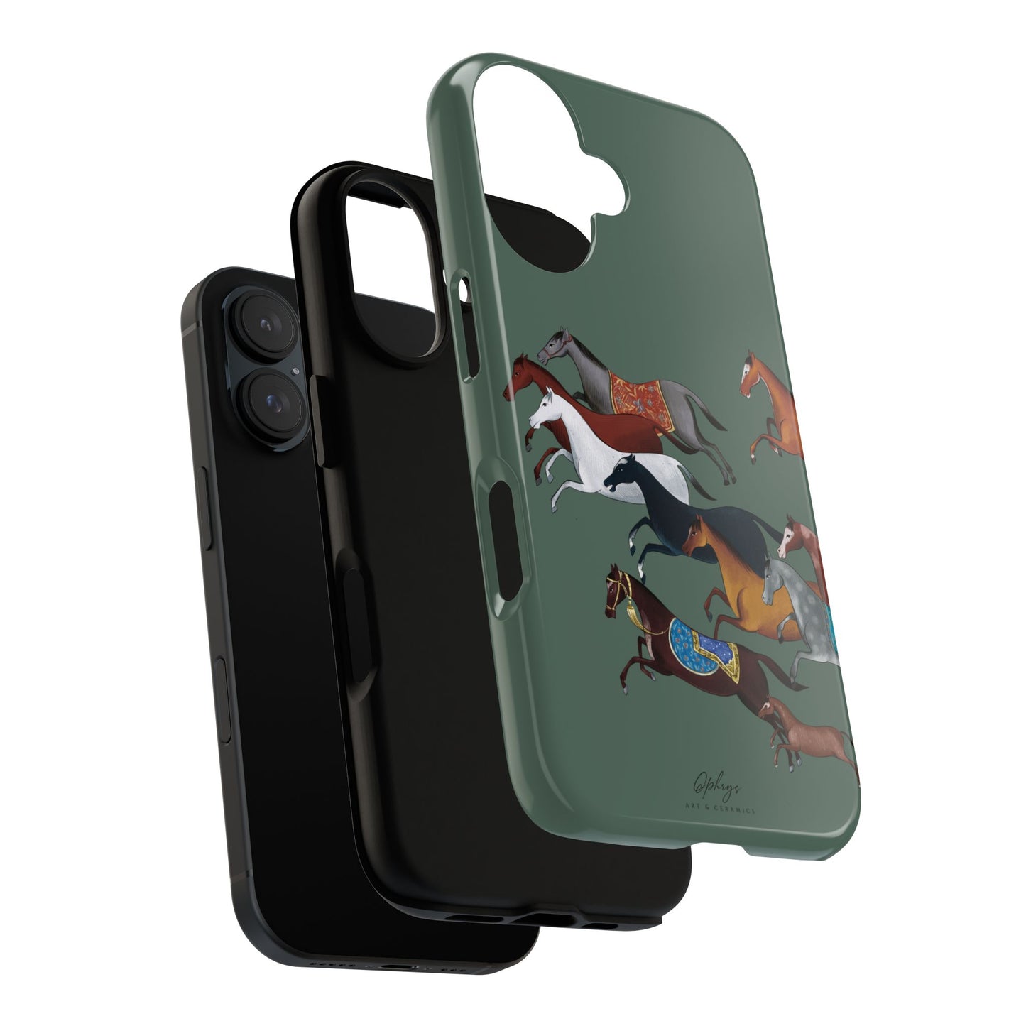 Equestrian Unique Horse Phone Case | Heritage Sage (green) | Quiet luxury & heritage aesthetics | Luxury Art Case | Ophrys Art