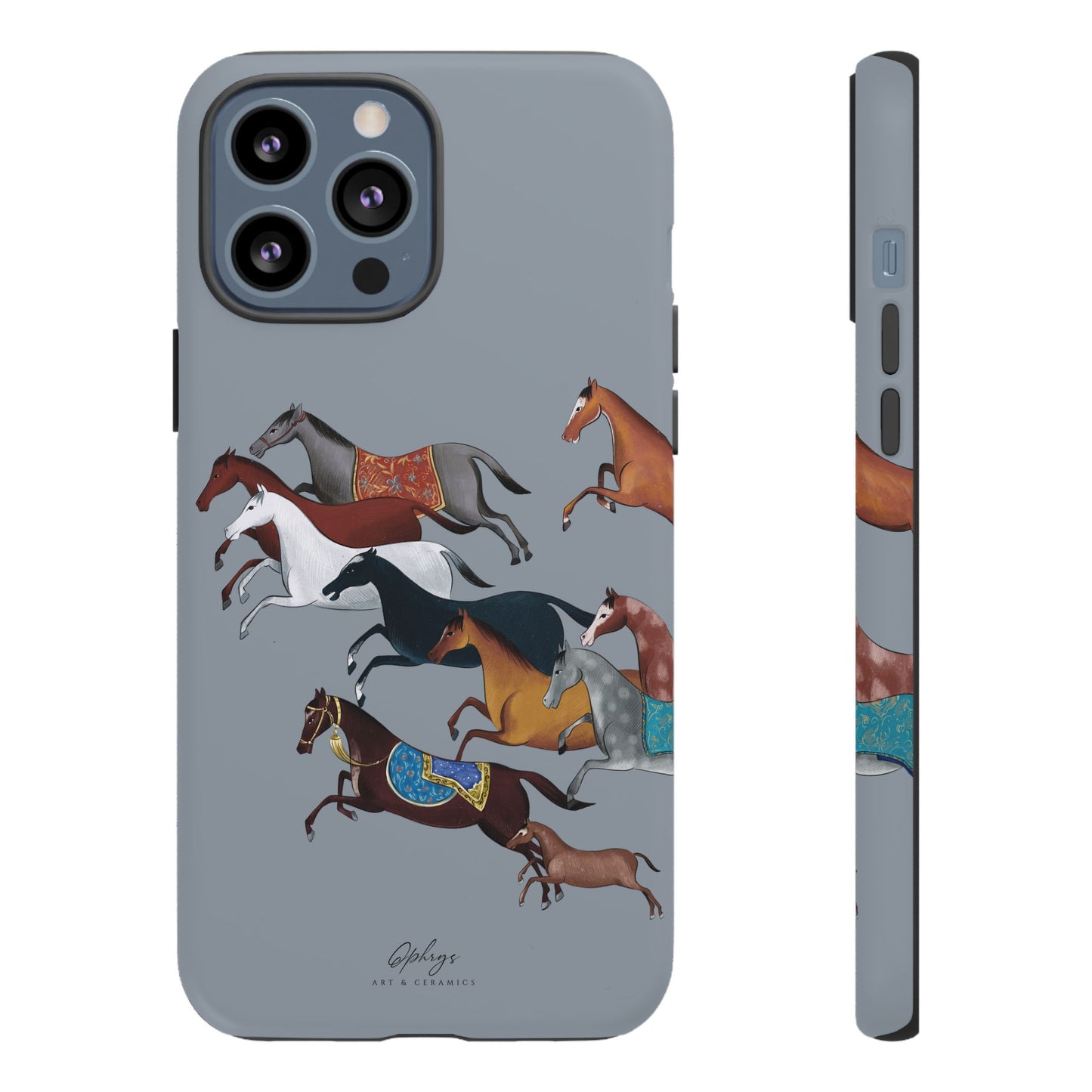 Equestrian Unique Horse Phone Case | Blue Fog | Quiet luxury & heritage aesthetics | Luxury Art Case | Ophrys Art