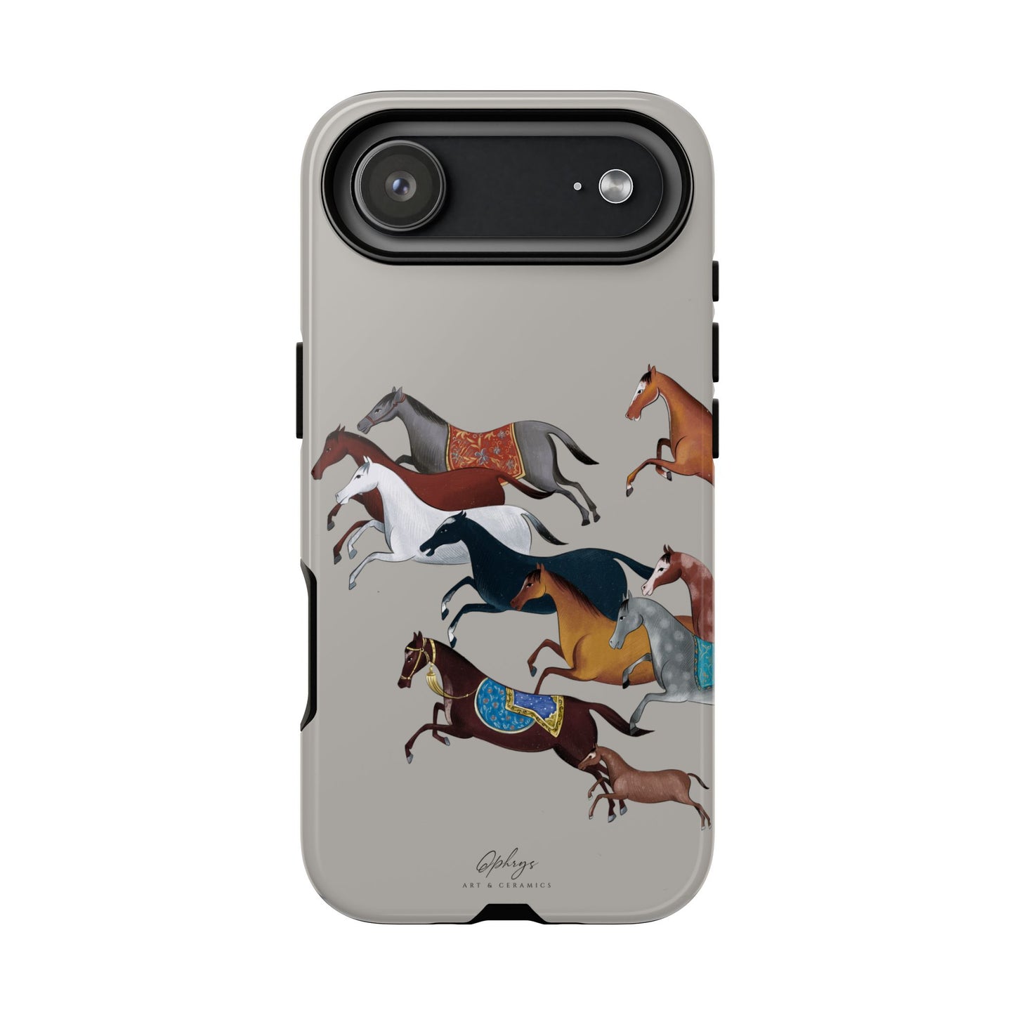 Equestrian Unique Horse Phone Case | Museum Grey | Quiet luxury & heritage aesthetics | Luxury Art Case | Ophrys Art