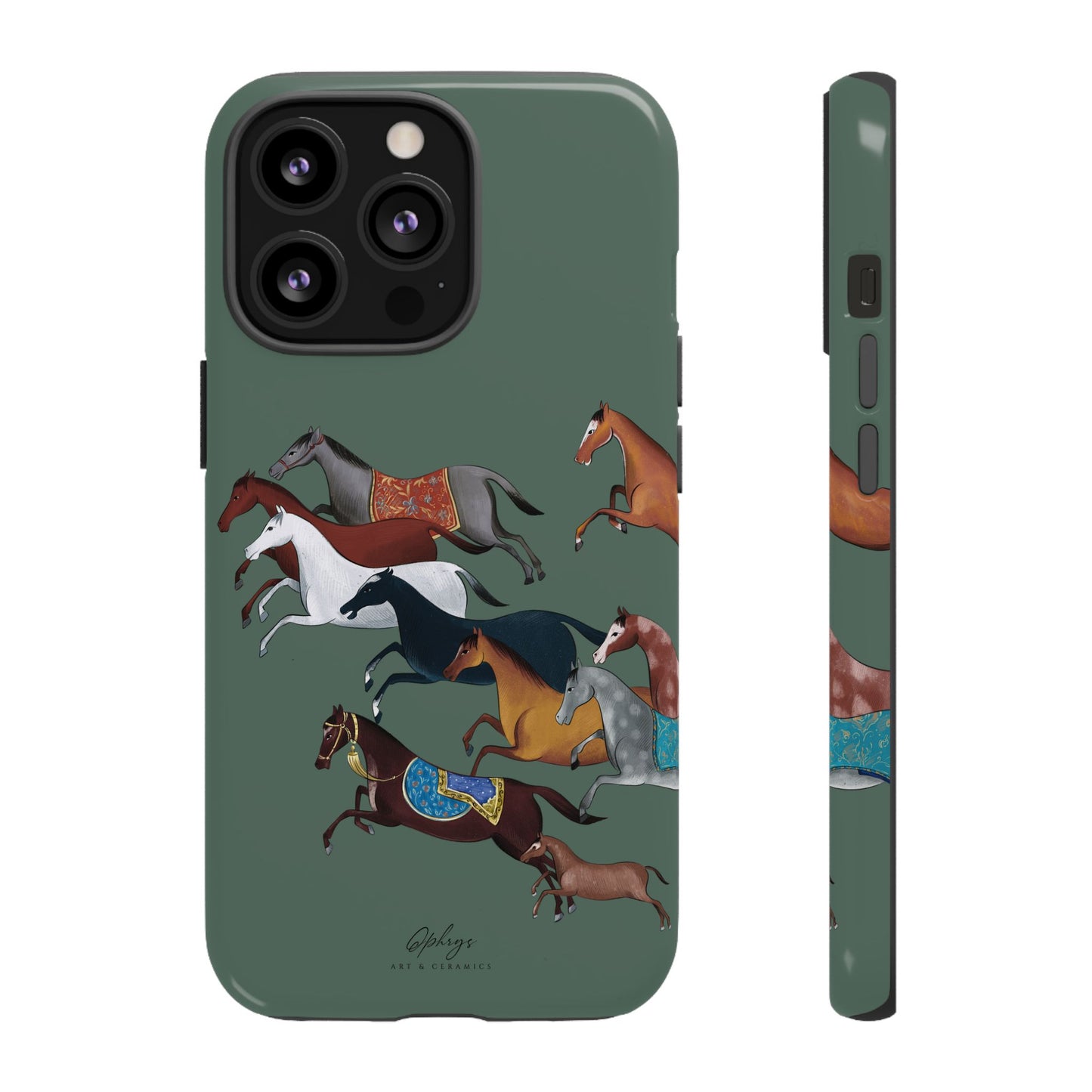 Equestrian Unique Horse Phone Case | Heritage Sage (green) | Quiet luxury & heritage aesthetics | Luxury Art Case | Ophrys Art