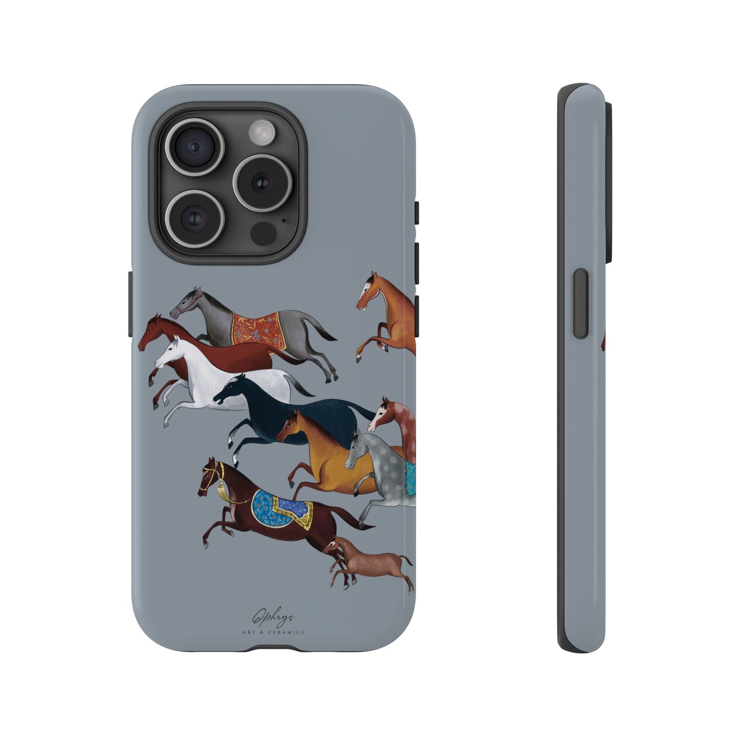 Equestrian Unique Horse Phone Case | Blue Fog | Quiet luxury & heritage aesthetics | Luxury Art Case | Ophrys Art