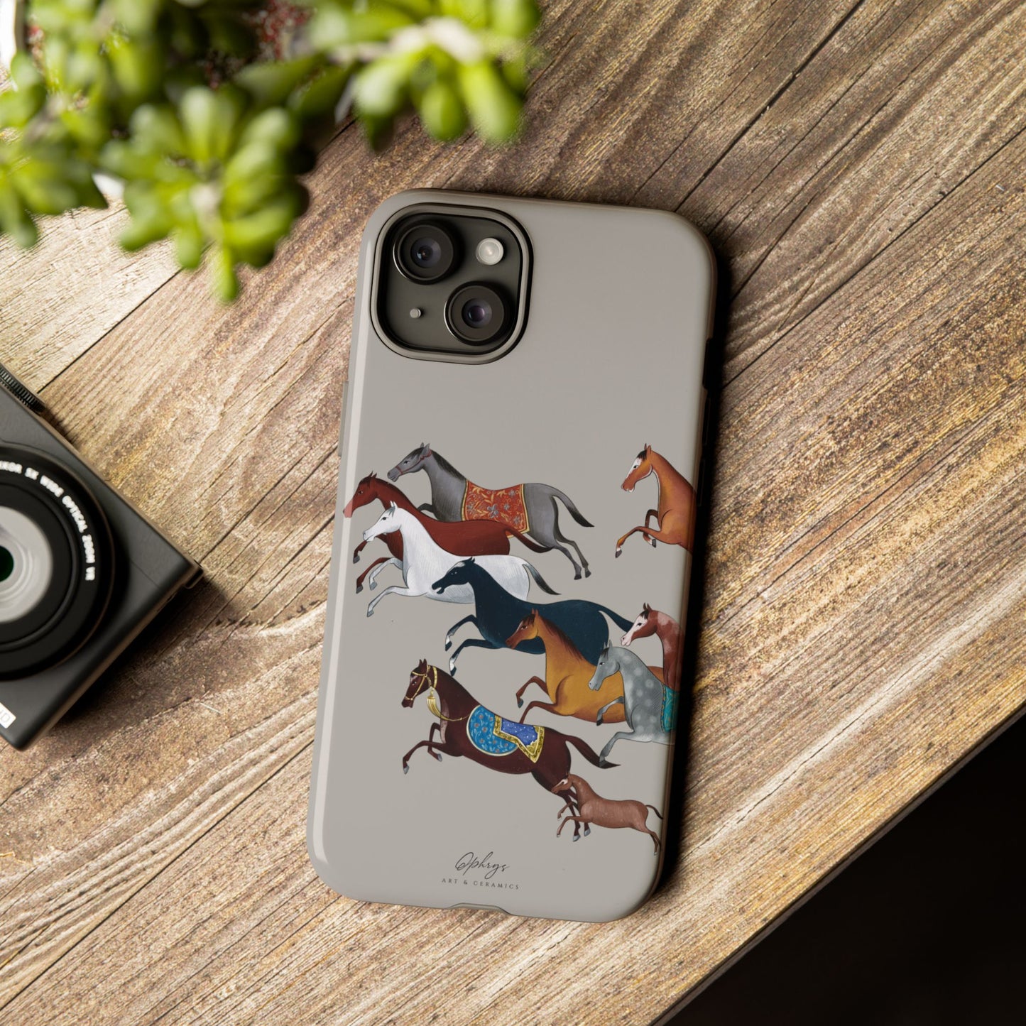 Equestrian Unique Horse Phone Case | Museum Grey | Quiet luxury & heritage aesthetics | Luxury Art Case | Ophrys Art