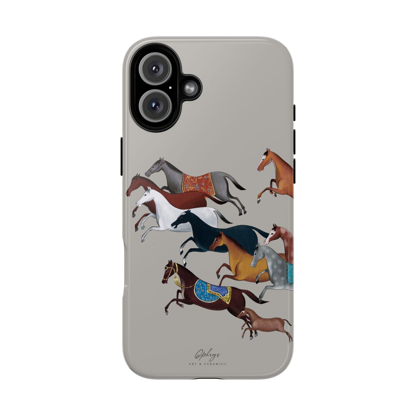Equestrian Unique Horse Phone Case | Museum Grey | Quiet luxury & heritage aesthetics | Luxury Art Case | Ophrys Art
