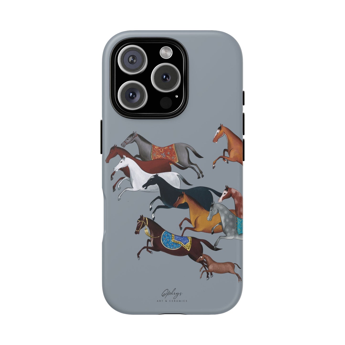 Equestrian Unique Horse Phone Case | Blue Fog | Quiet luxury & heritage aesthetics | Luxury Art Case | Ophrys Art