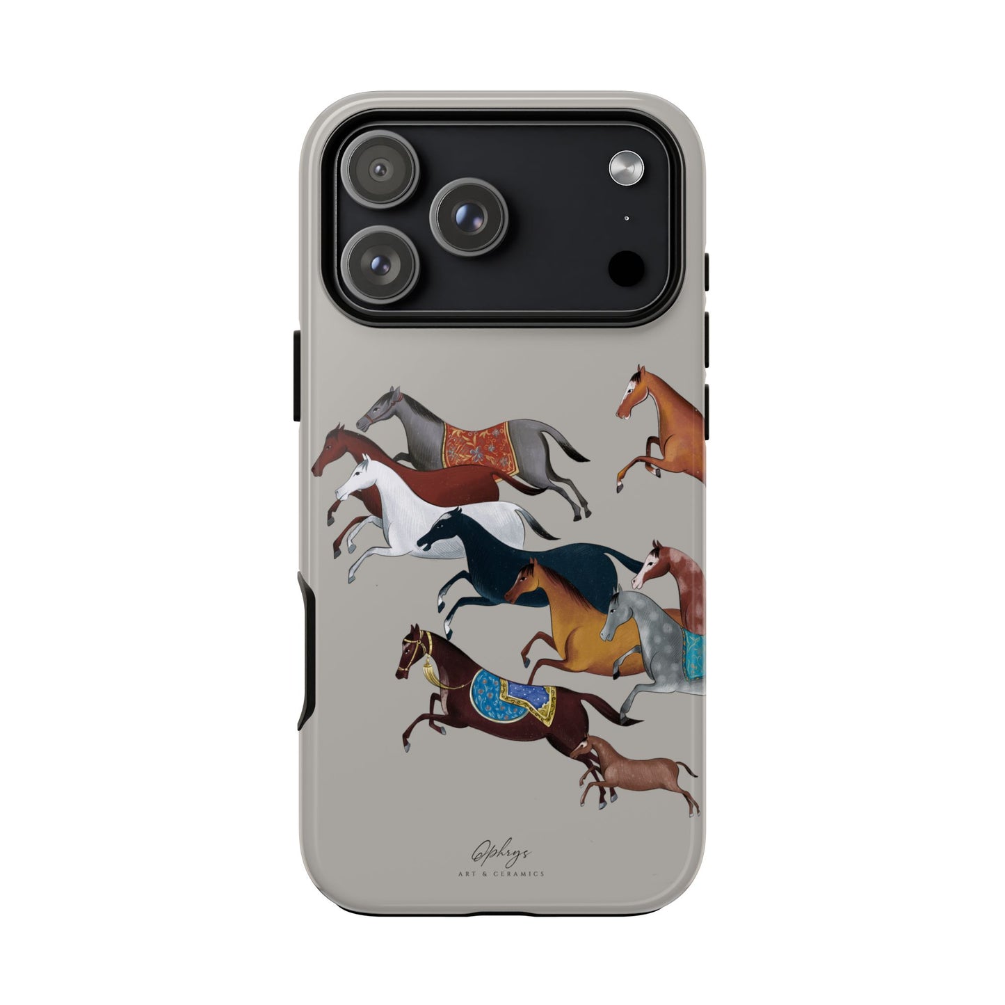 Equestrian Unique Horse Phone Case | Museum Grey | Quiet luxury & heritage aesthetics | Luxury Art Case | Ophrys Art