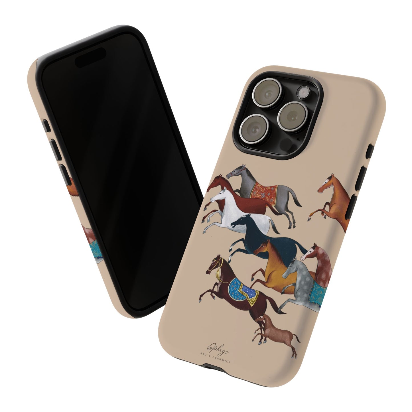 Equestrian Unique Horse Phone Case | Golden Sand (ivory) | Quiet luxury & heritage aesthetics | Luxury Art Case | Ophrys Art