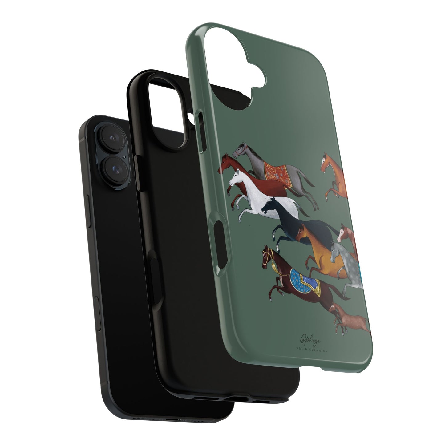 Equestrian Unique Horse Phone Case | Heritage Sage (green) | Quiet luxury & heritage aesthetics | Luxury Art Case | Ophrys Art
