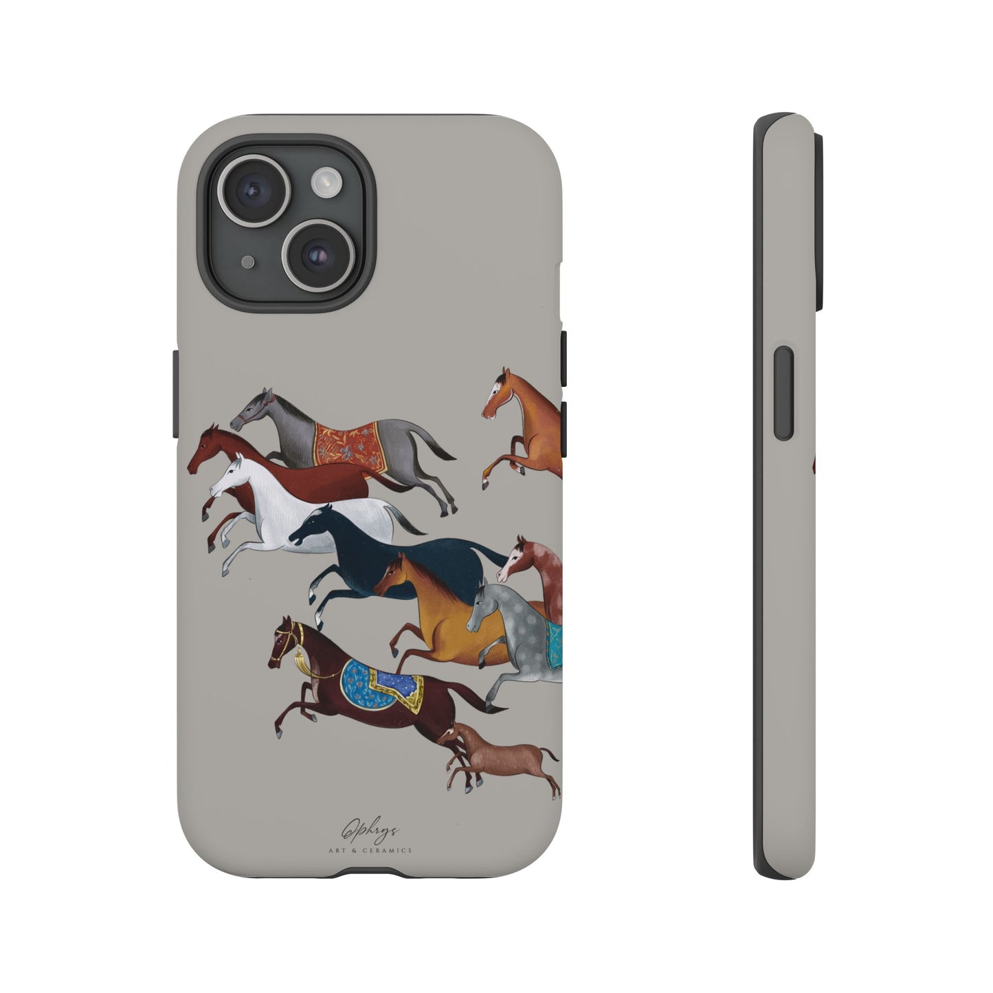 Equestrian Unique Horse Phone Case | Museum Grey | Quiet luxury & heritage aesthetics | Luxury Art Case | Ophrys Art