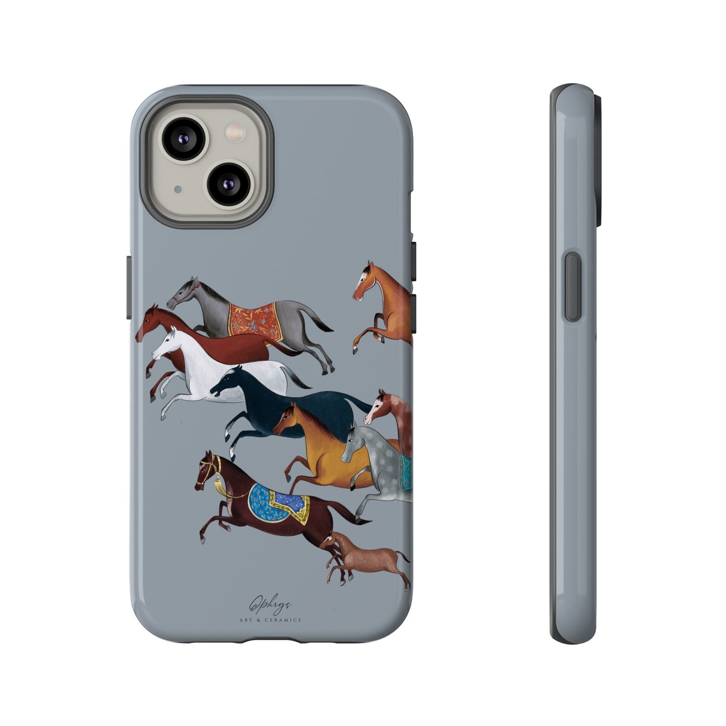 Equestrian Unique Horse Phone Case | Blue Fog | Quiet luxury & heritage aesthetics | Luxury Art Case | Ophrys Art