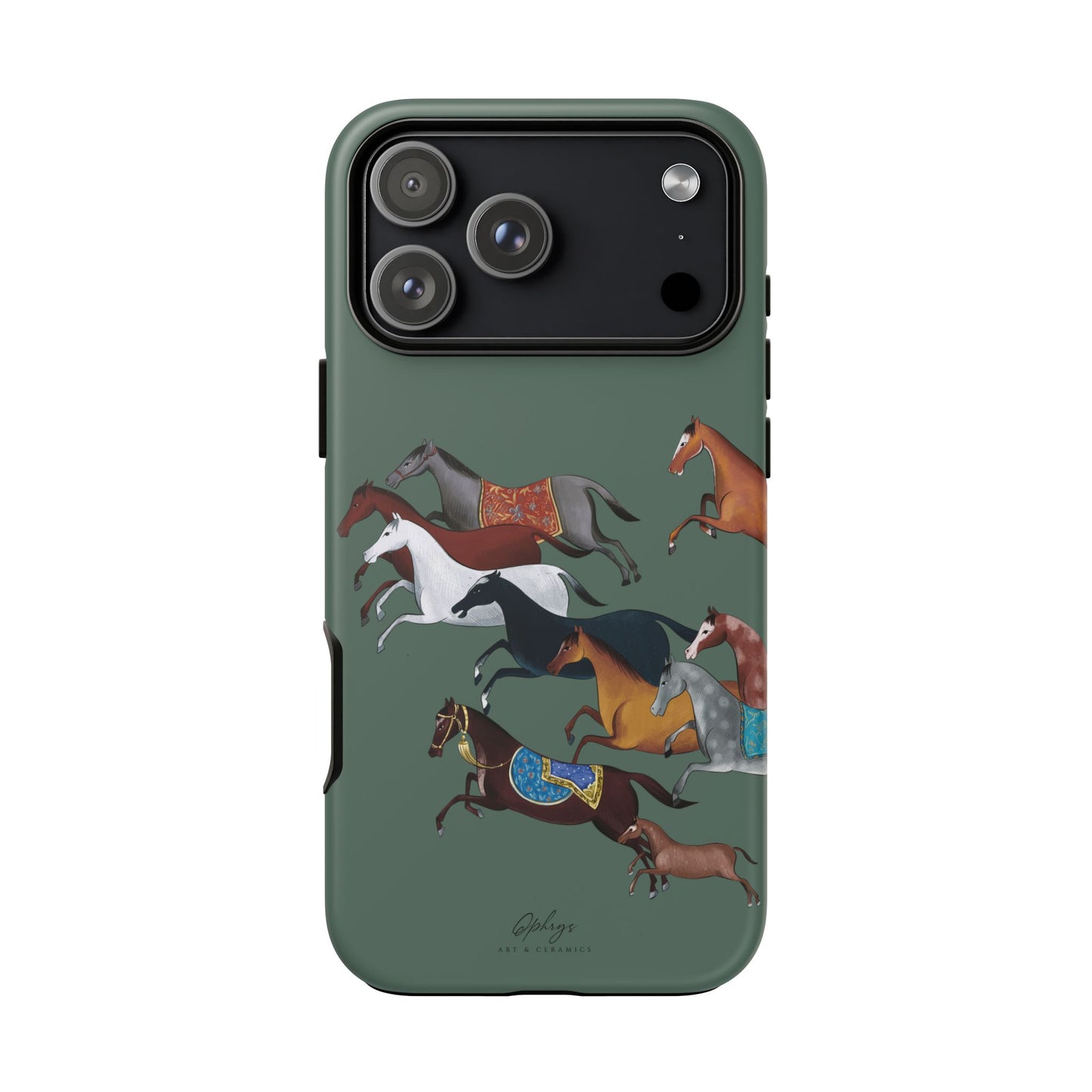 Equestrian Unique Horse Phone Case | Heritage Sage (green) | Quiet luxury & heritage aesthetics | Luxury Art Case | Ophrys Art