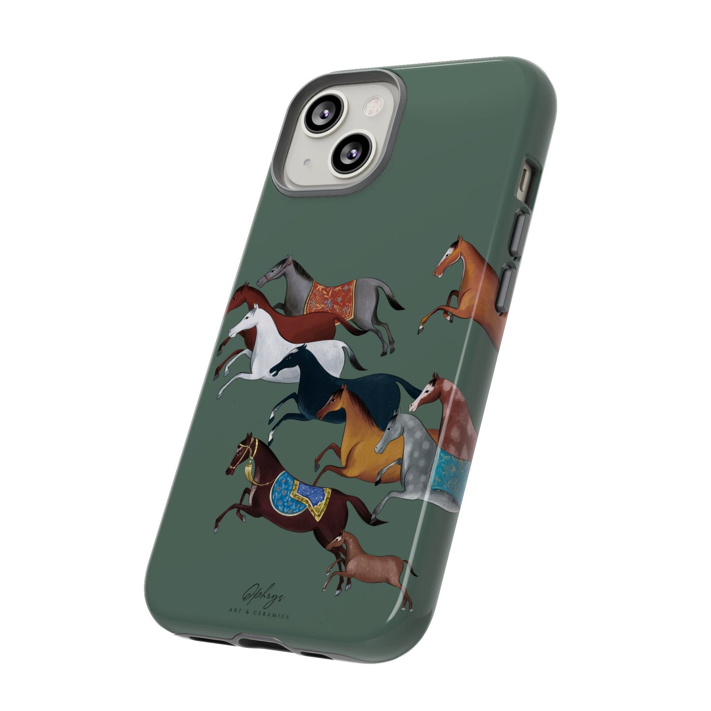 Equestrian Unique Horse Phone Case | Heritage Sage (green) | Quiet luxury & heritage aesthetics | Luxury Art Case | Ophrys Art