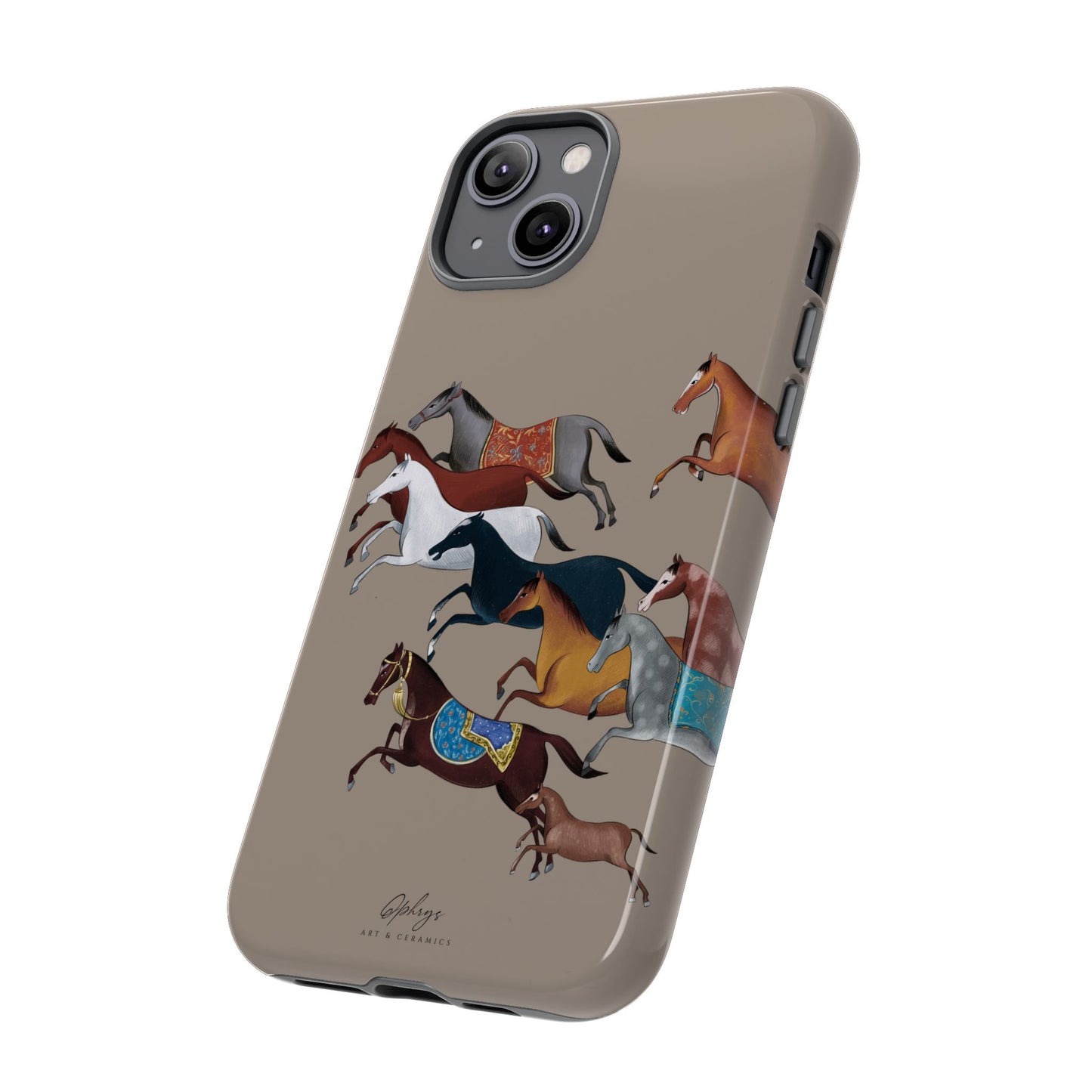 Equestrian Unique Horse Phone Case | Saddle Brown | Quiet luxury & heritage aesthetics | Luxury Art Case | Ophrys Art
