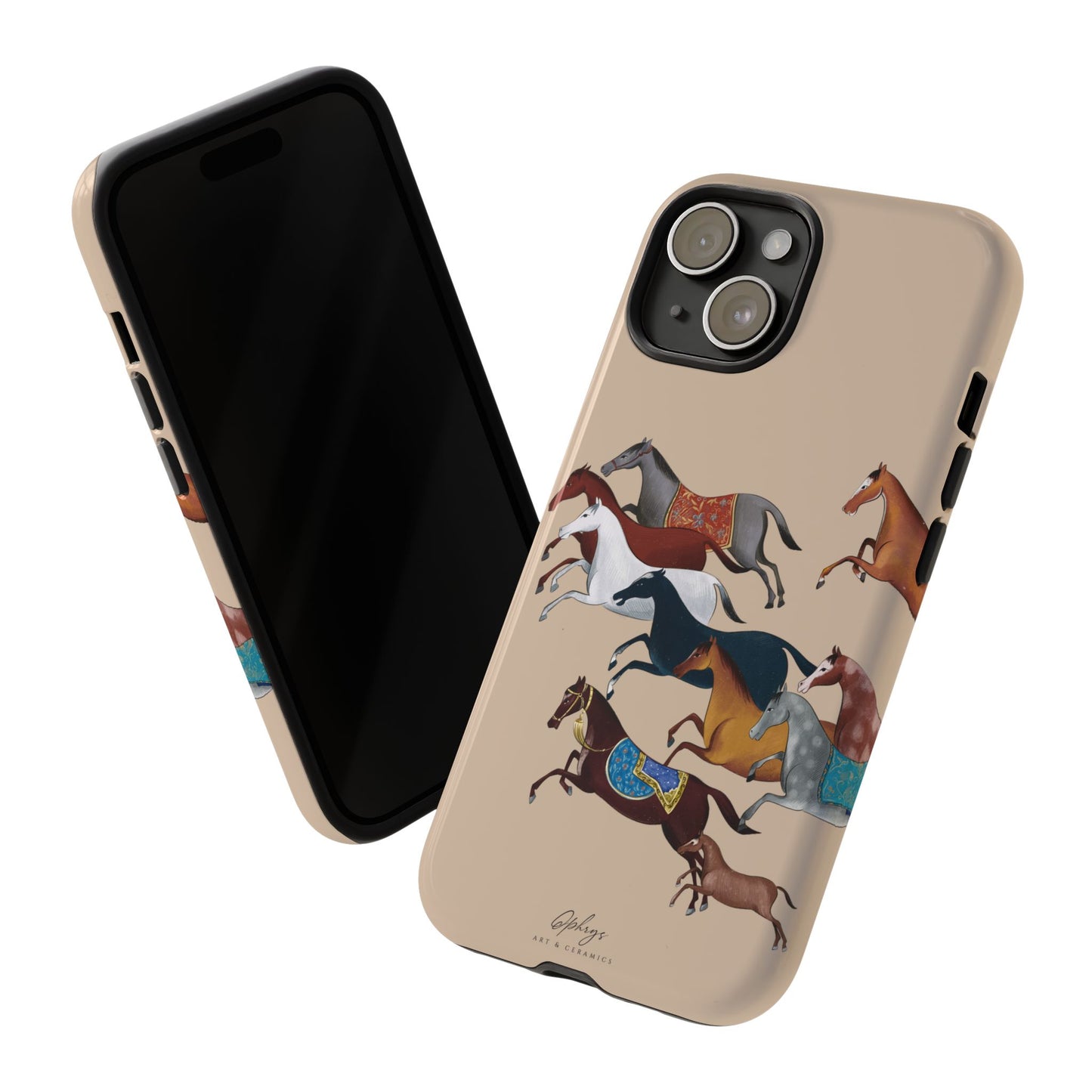 Equestrian Unique Horse Phone Case | Golden Sand (ivory) | Quiet luxury & heritage aesthetics | Luxury Art Case | Ophrys Art