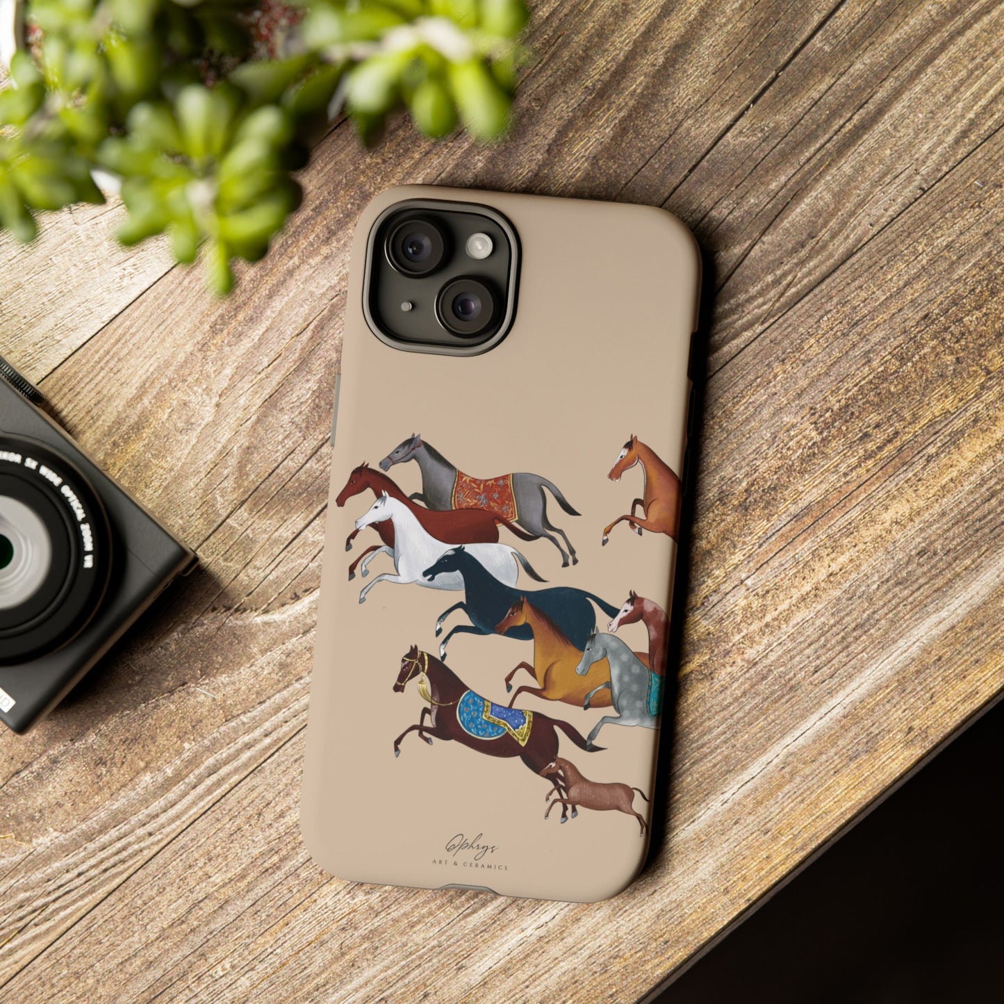 Equestrian Unique Horse Phone Case | Golden Sand (ivory) | Quiet luxury & heritage aesthetics | Luxury Art Case | Ophrys Art