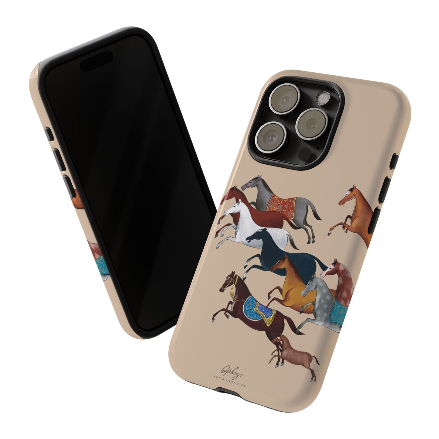 Equestrian Unique Horse Phone Case | Golden Sand (ivory) | Quiet luxury & heritage aesthetics | Luxury Art Case | Ophrys Art