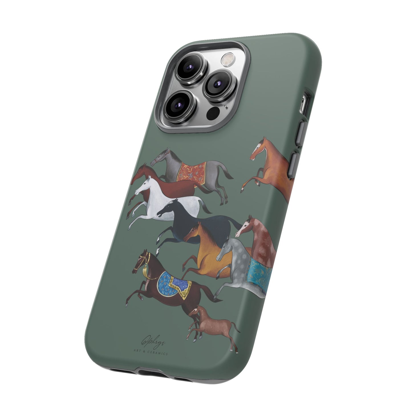 Equestrian Unique Horse Phone Case | Heritage Sage (green) | Quiet luxury & heritage aesthetics | Luxury Art Case | Ophrys Art