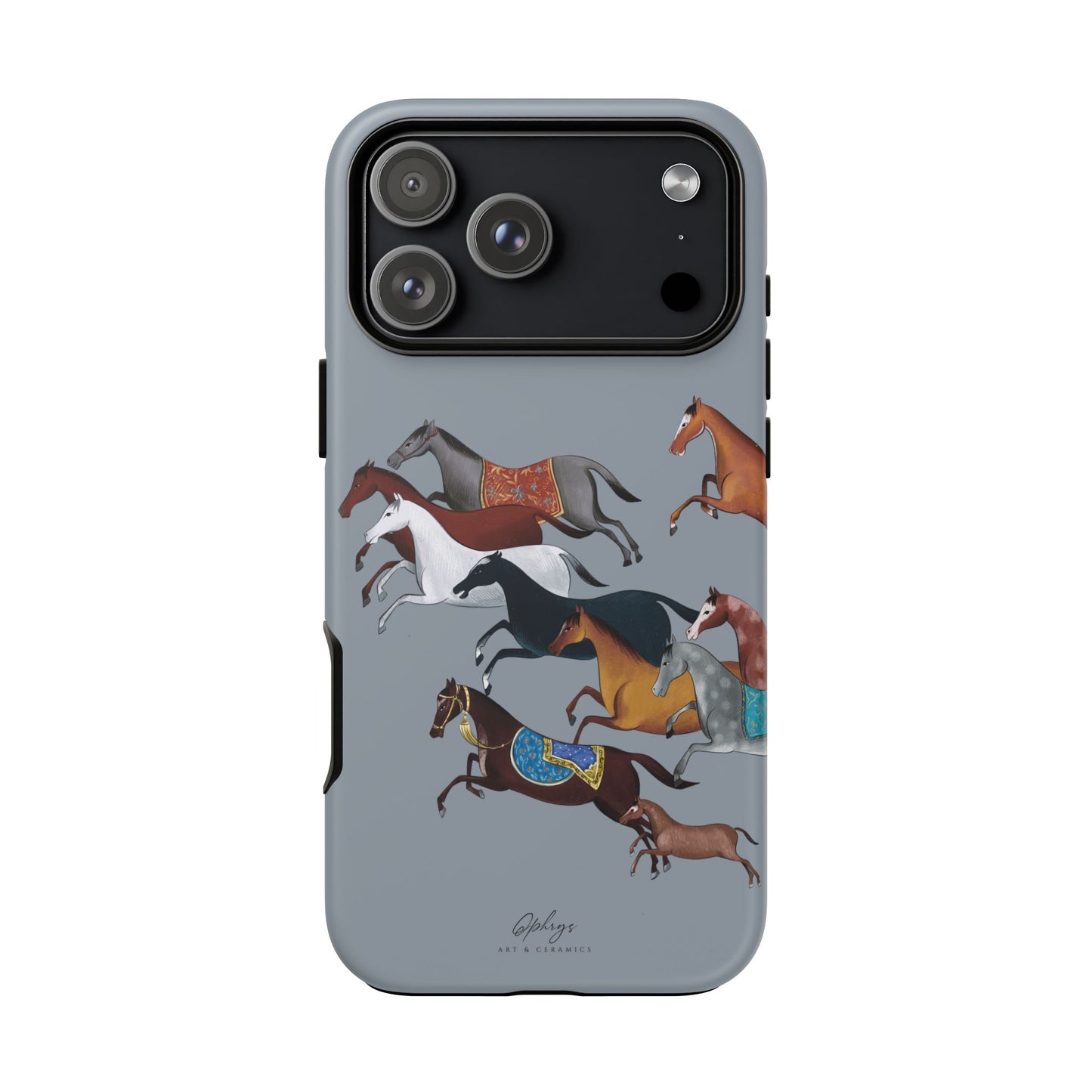 Equestrian Unique Horse Phone Case | Blue Fog | Quiet luxury & heritage aesthetics | Luxury Art Case | Ophrys Art
