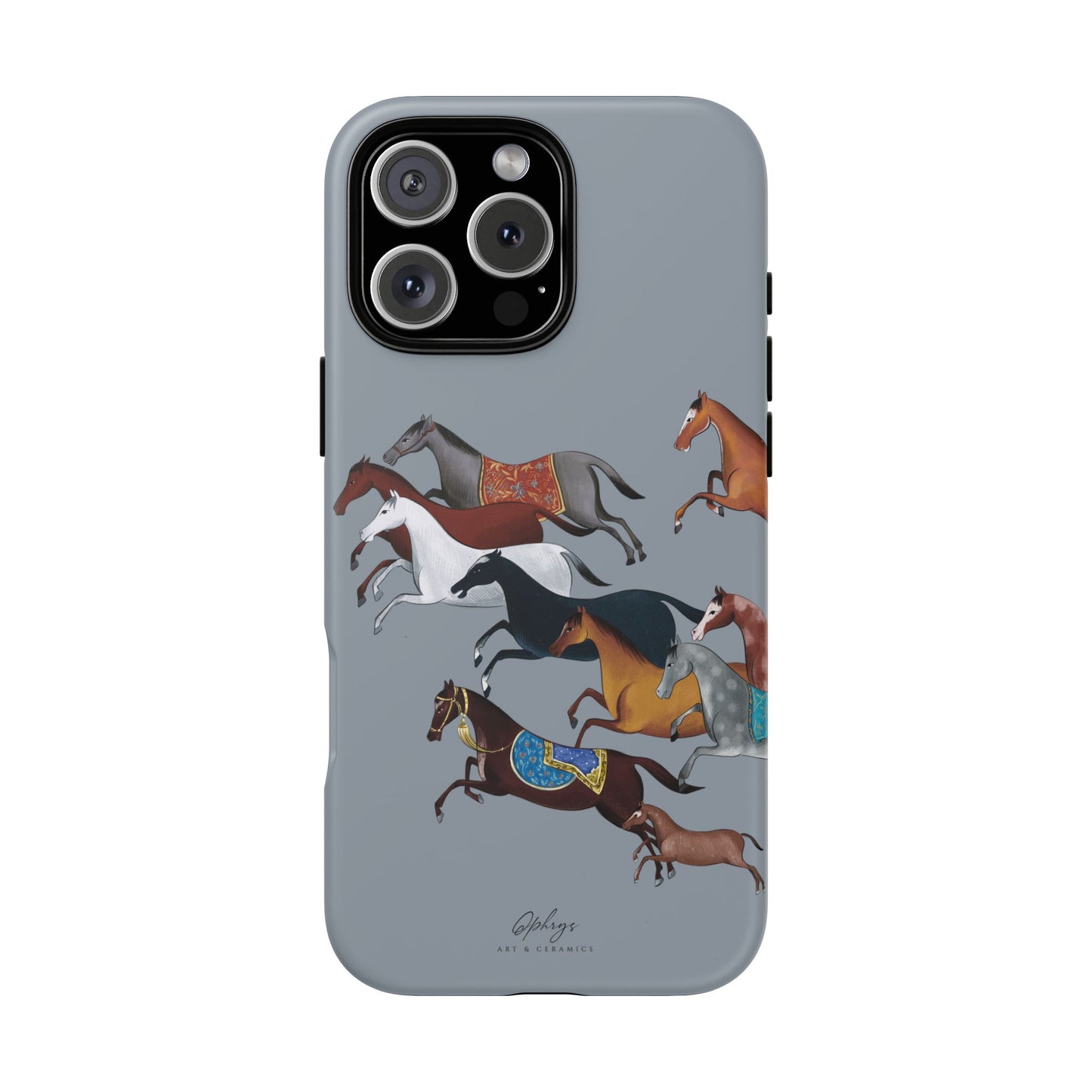 Equestrian Unique Horse Phone Case | Blue Fog | Quiet luxury & heritage aesthetics | Luxury Art Case | Ophrys Art