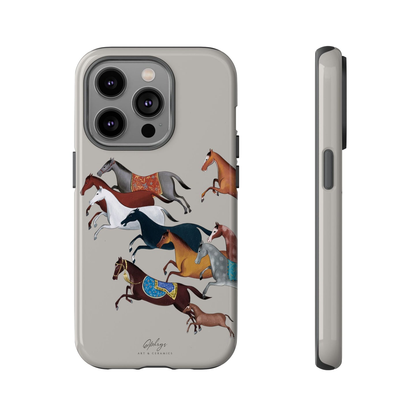 Equestrian Unique Horse Phone Case | Museum Grey | Quiet luxury & heritage aesthetics | Luxury Art Case | Ophrys Art