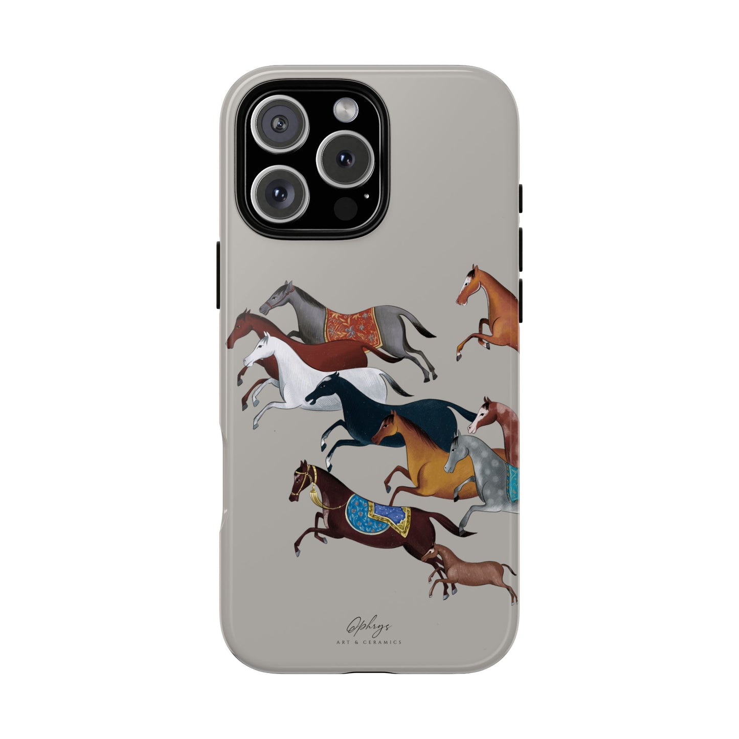 Equestrian Unique Horse Phone Case | Museum Grey | Quiet luxury & heritage aesthetics | Luxury Art Case | Ophrys Art