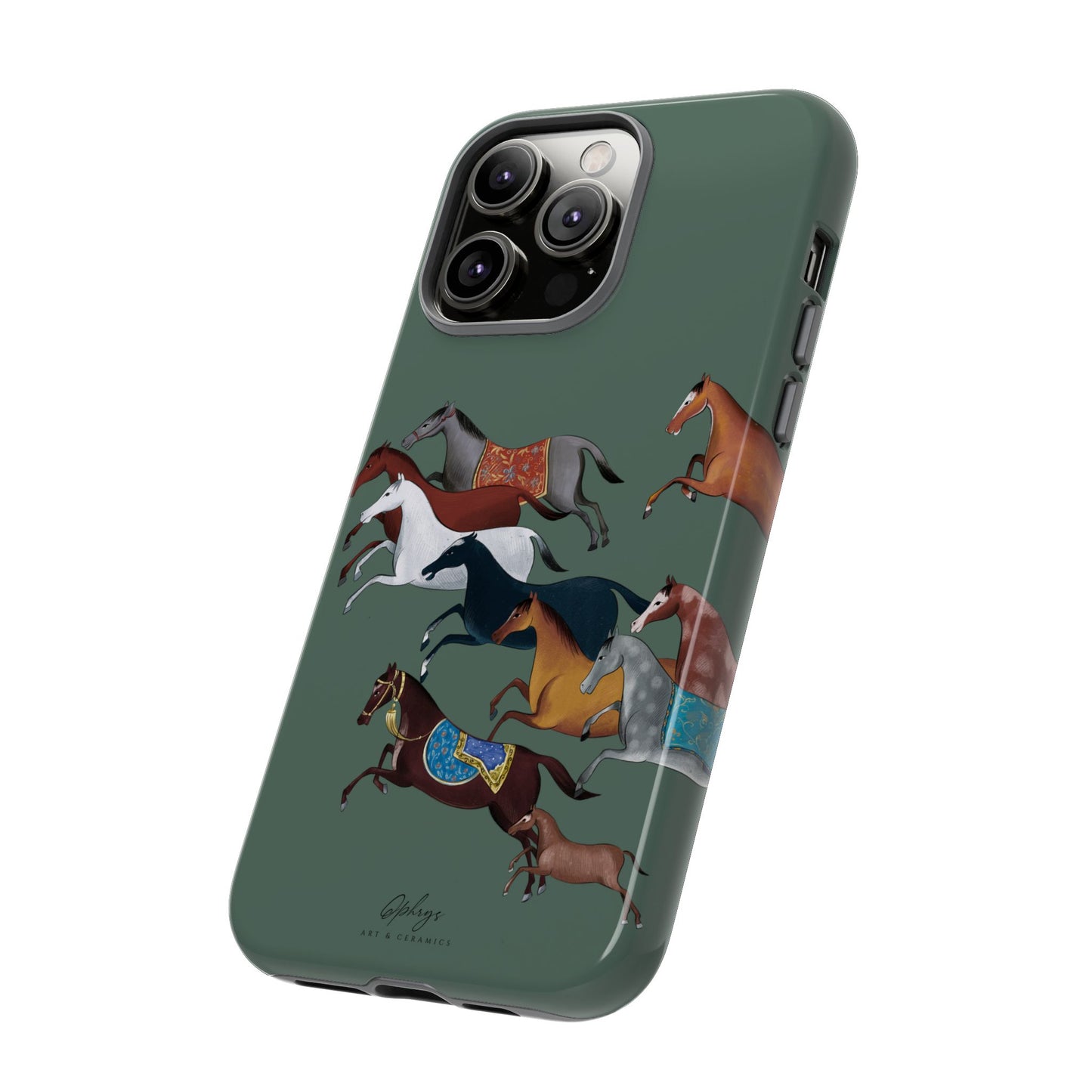 Equestrian Unique Horse Phone Case | Heritage Sage (green) | Quiet luxury & heritage aesthetics | Luxury Art Case | Ophrys Art