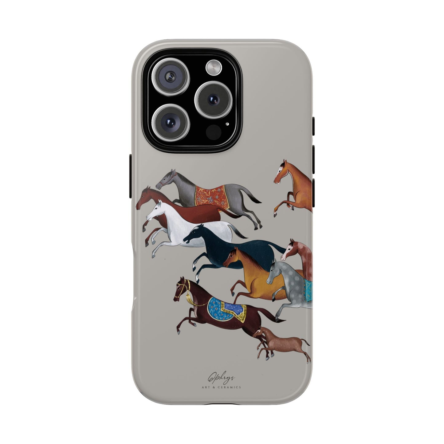 Equestrian Unique Horse Phone Case | Museum Grey | Quiet luxury & heritage aesthetics | Luxury Art Case | Ophrys Art