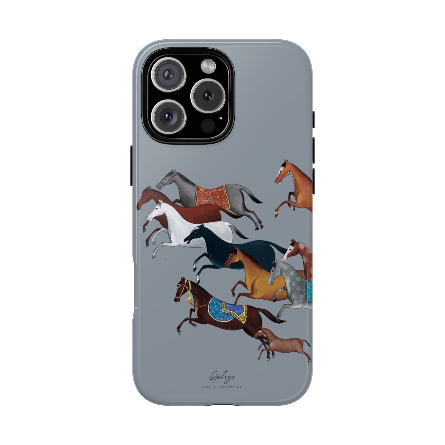 Equestrian Unique Horse Phone Case | Blue Fog | Quiet luxury & heritage aesthetics | Luxury Art Case | Ophrys Art