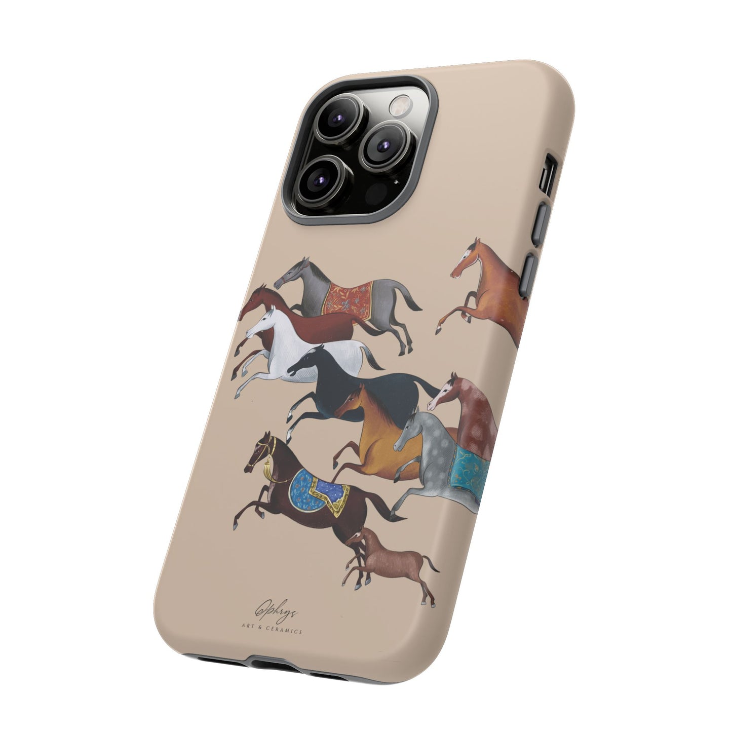 Equestrian Unique Horse Phone Case | Golden Sand (ivory) | Quiet luxury & heritage aesthetics | Luxury Art Case | Ophrys Art