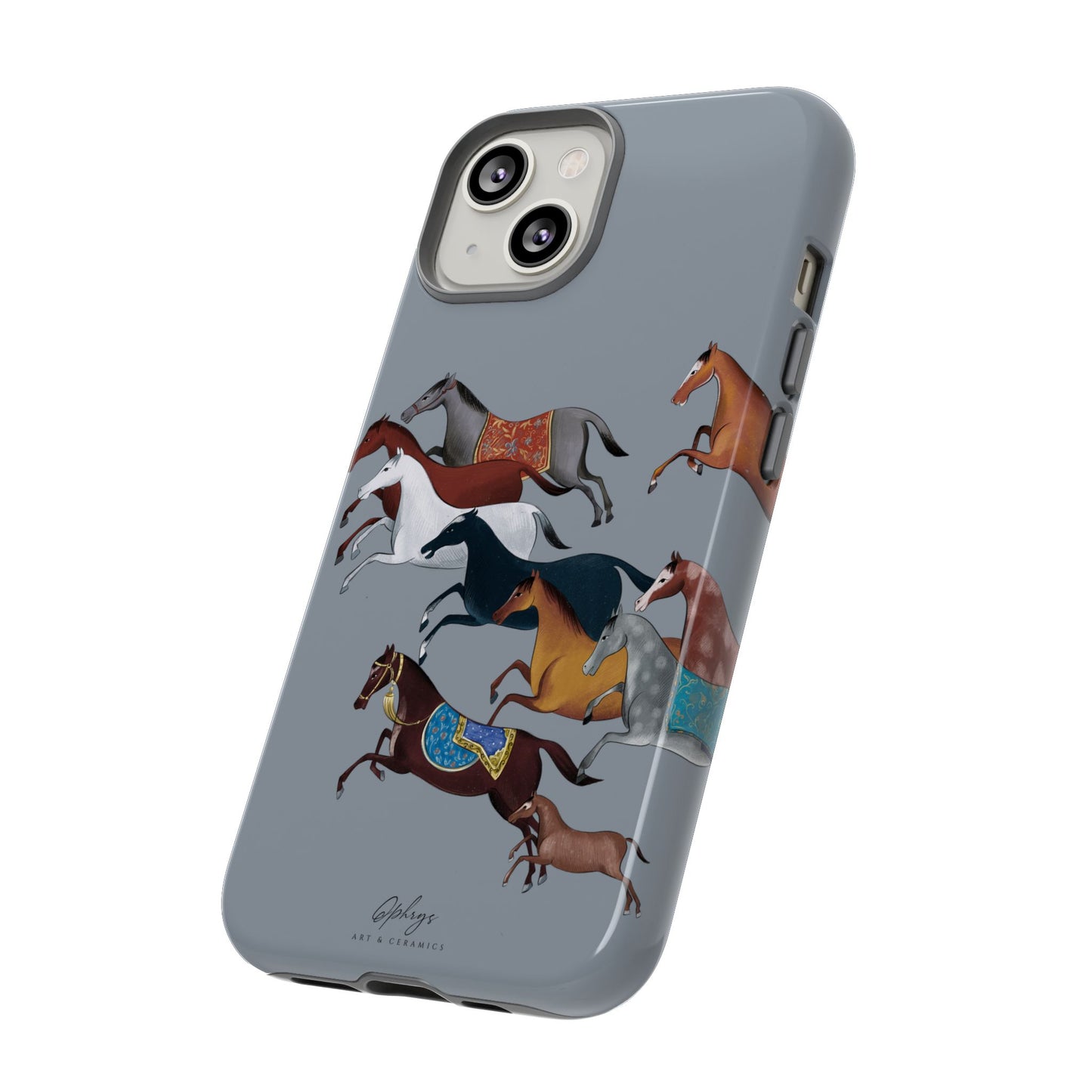 Equestrian Unique Horse Phone Case | Blue Fog | Quiet luxury & heritage aesthetics | Luxury Art Case | Ophrys Art